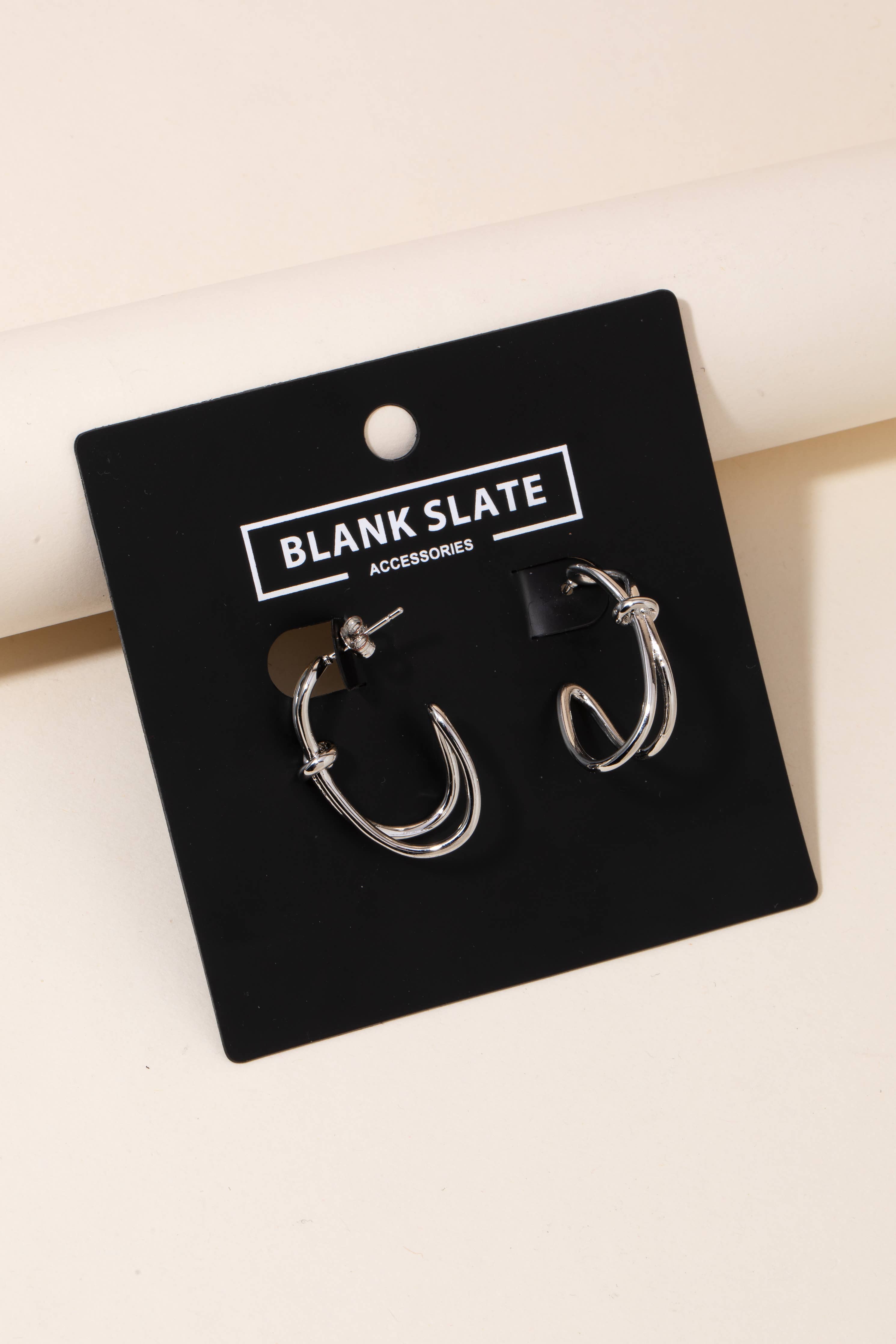 Silver Knot Hoop Earring