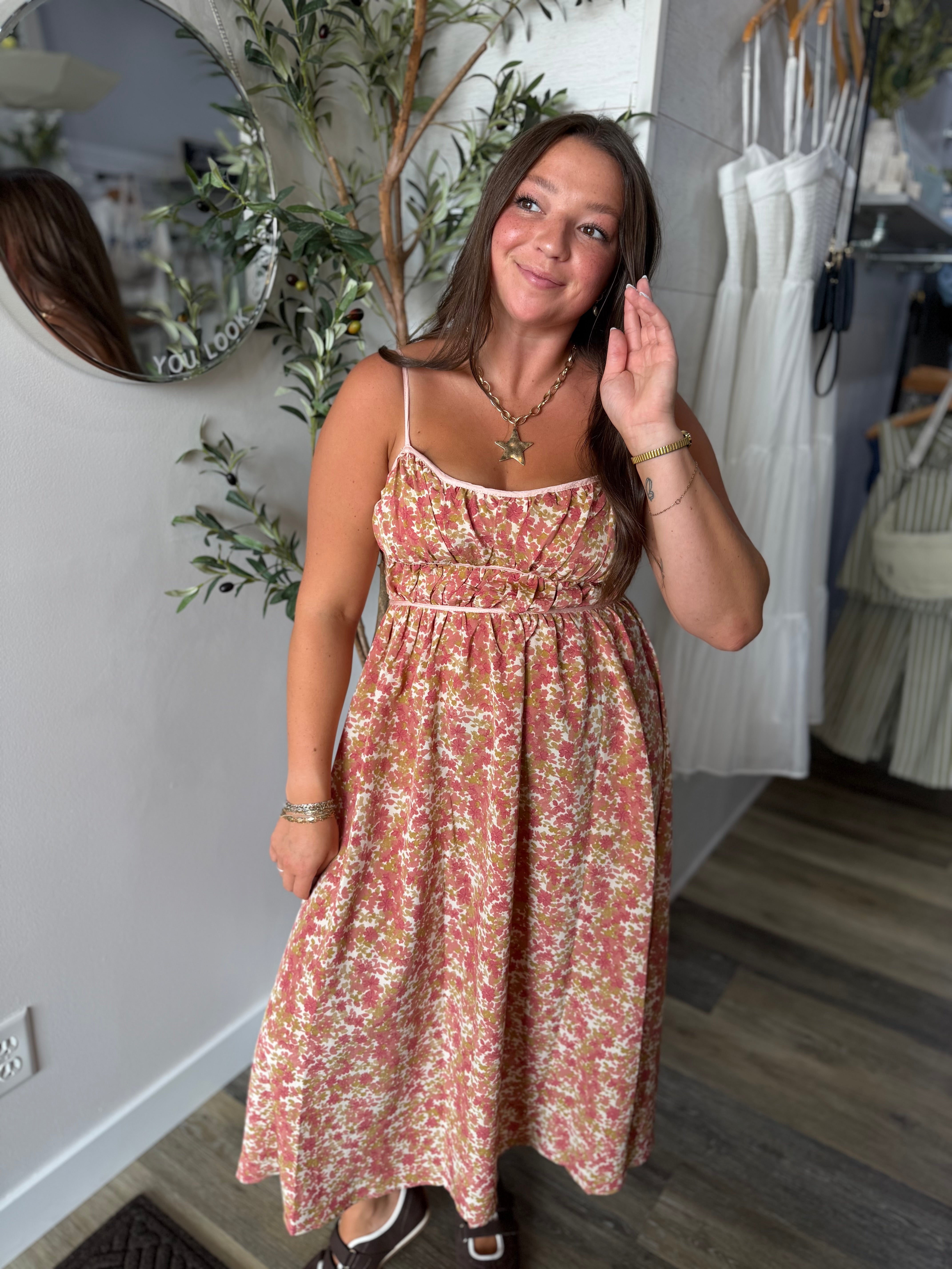 Rose Floral Print Dress