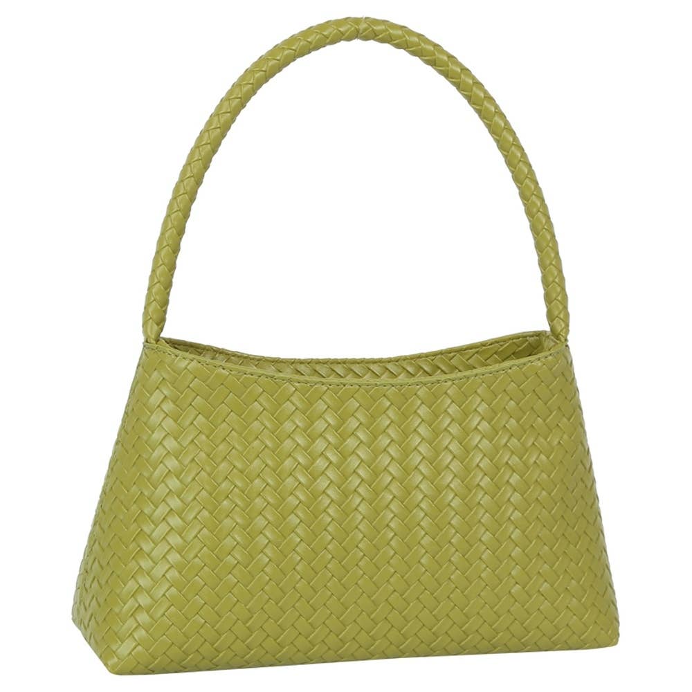 Olive Woven Shoulder Bag
