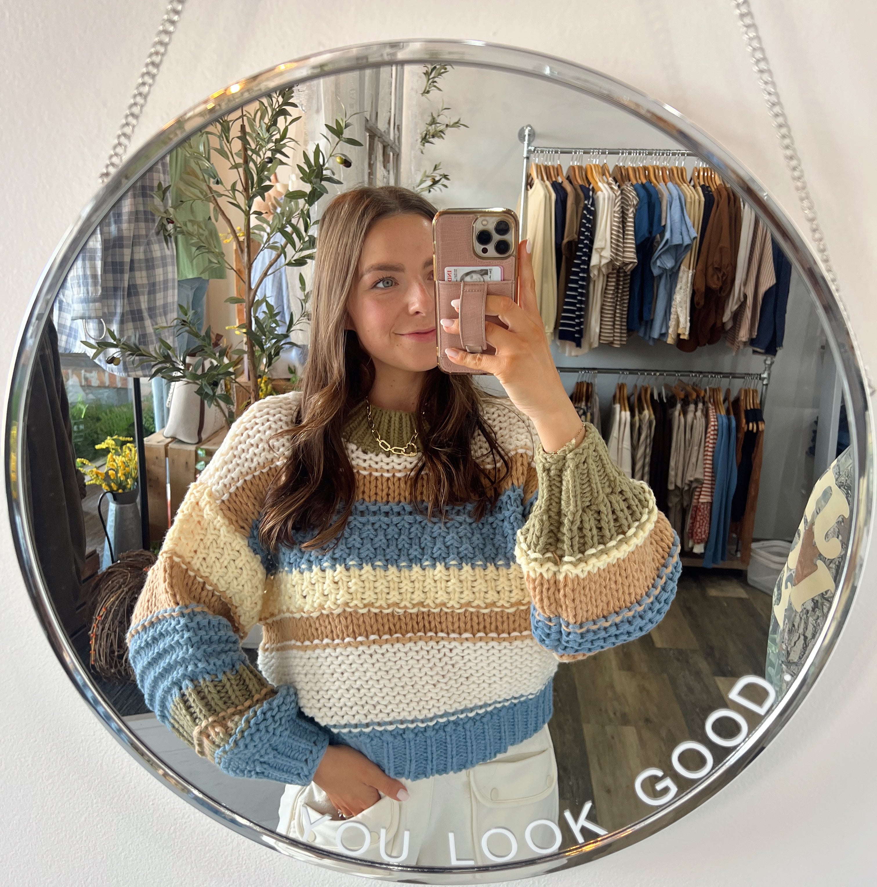 Color Block Stripe Chunky Sweater