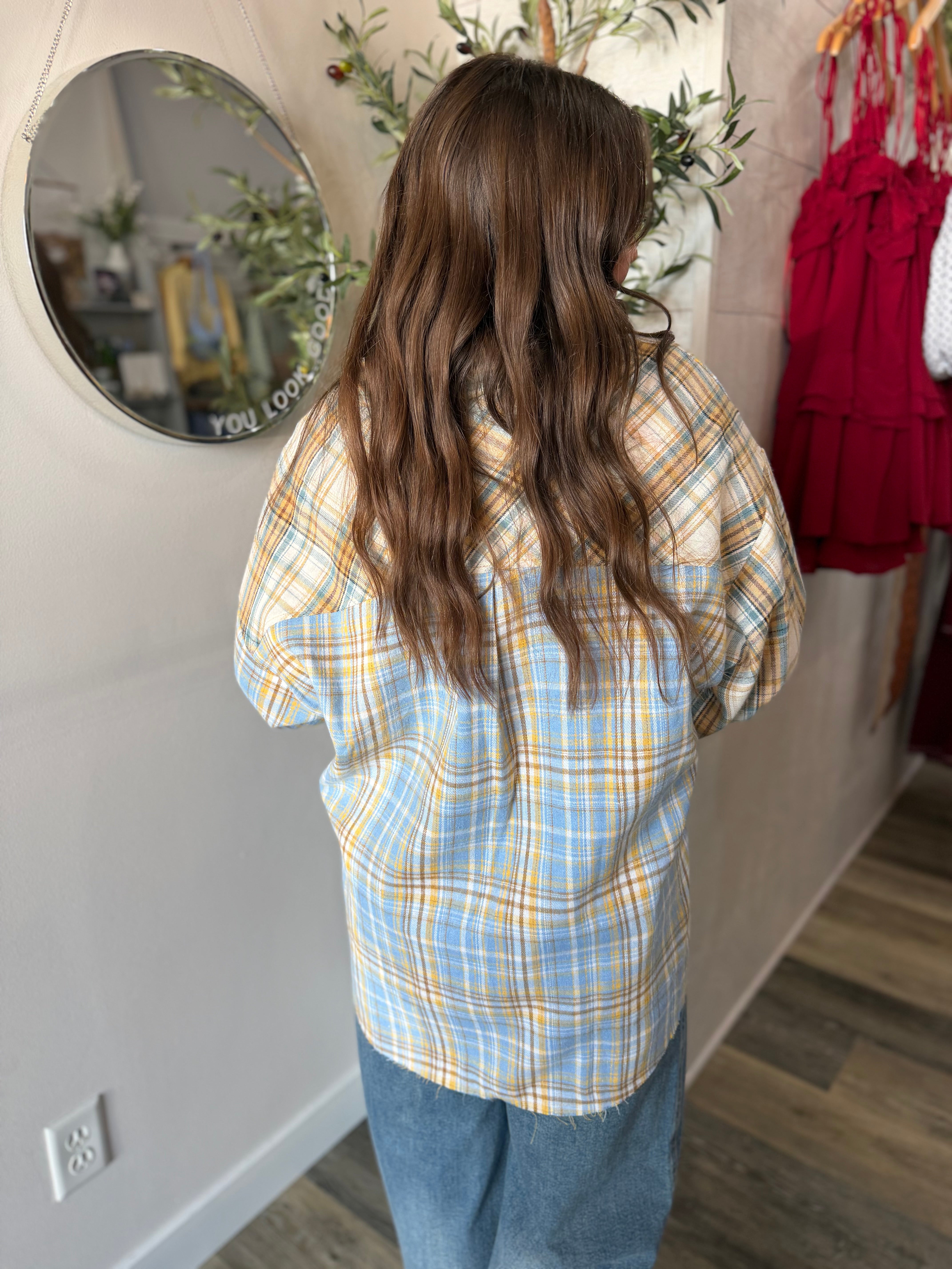 Tan Plaid Flannel Shirt