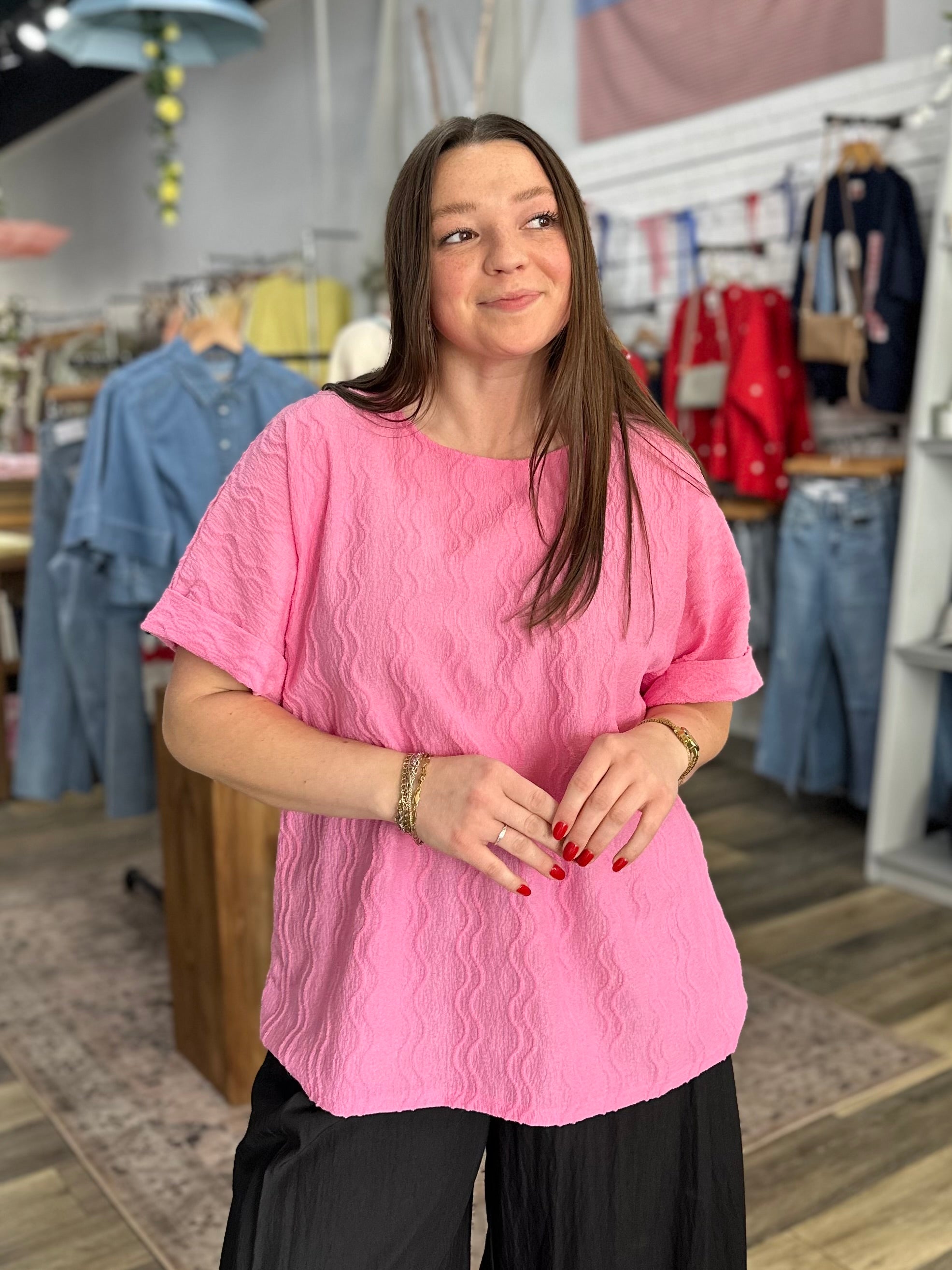 Pink Wavy Top