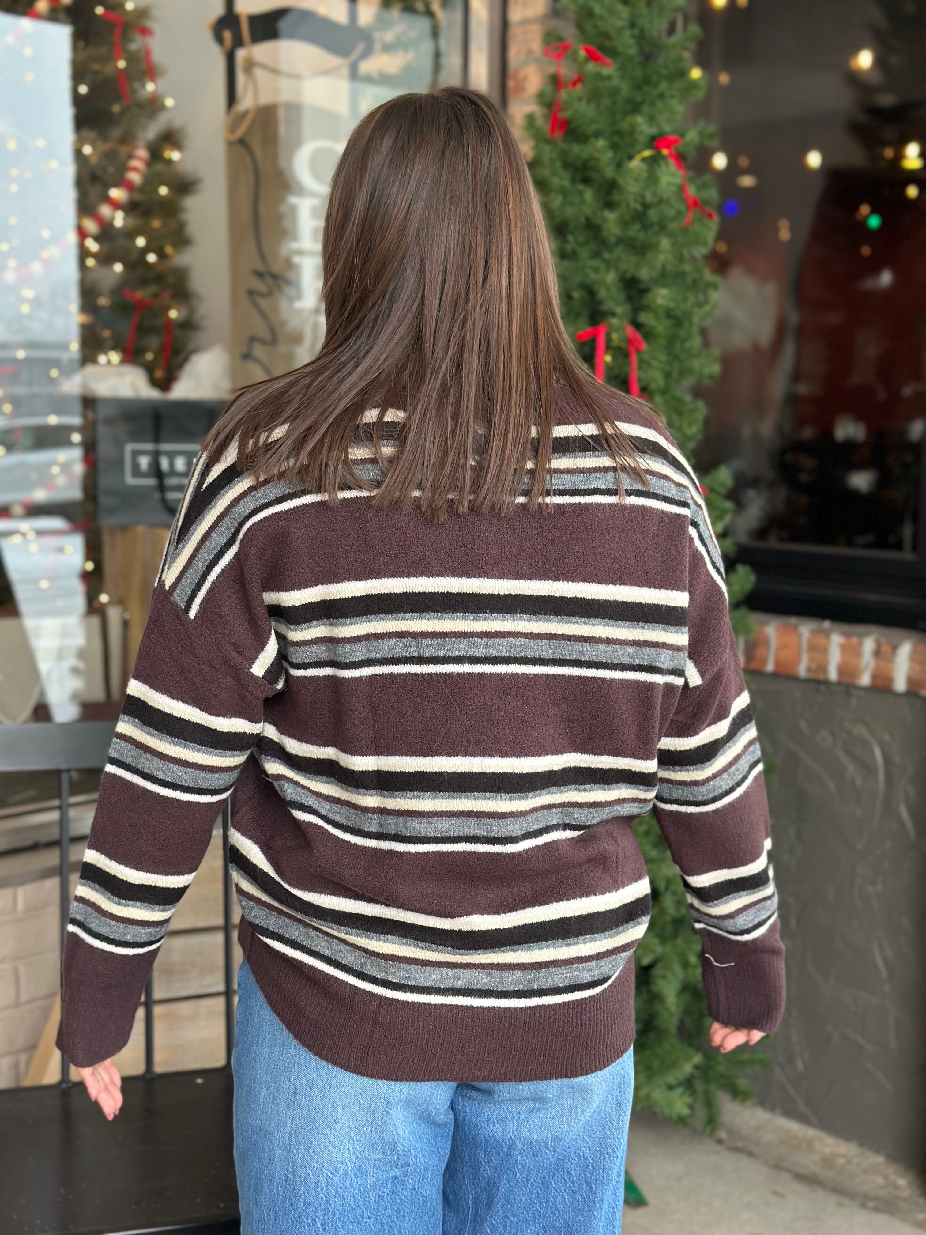 Brown Multi Striped Sweater