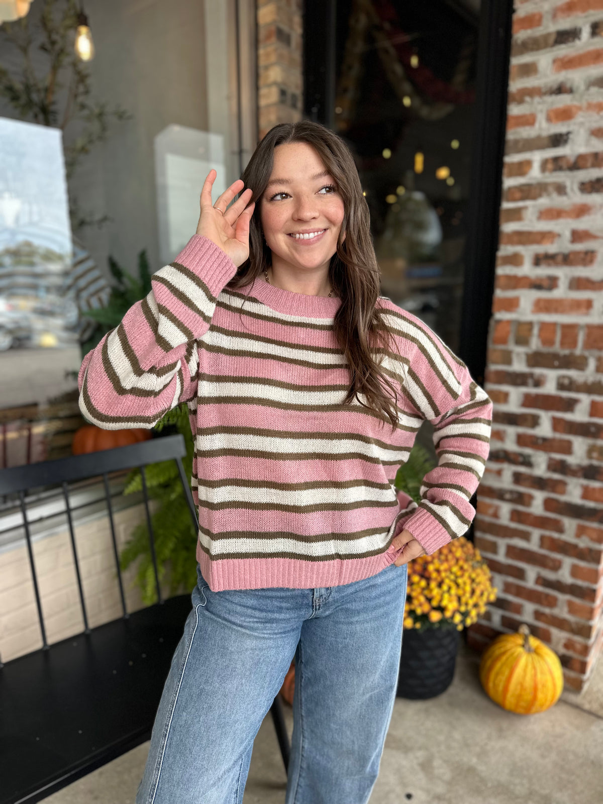 Pink Stripe Sweater