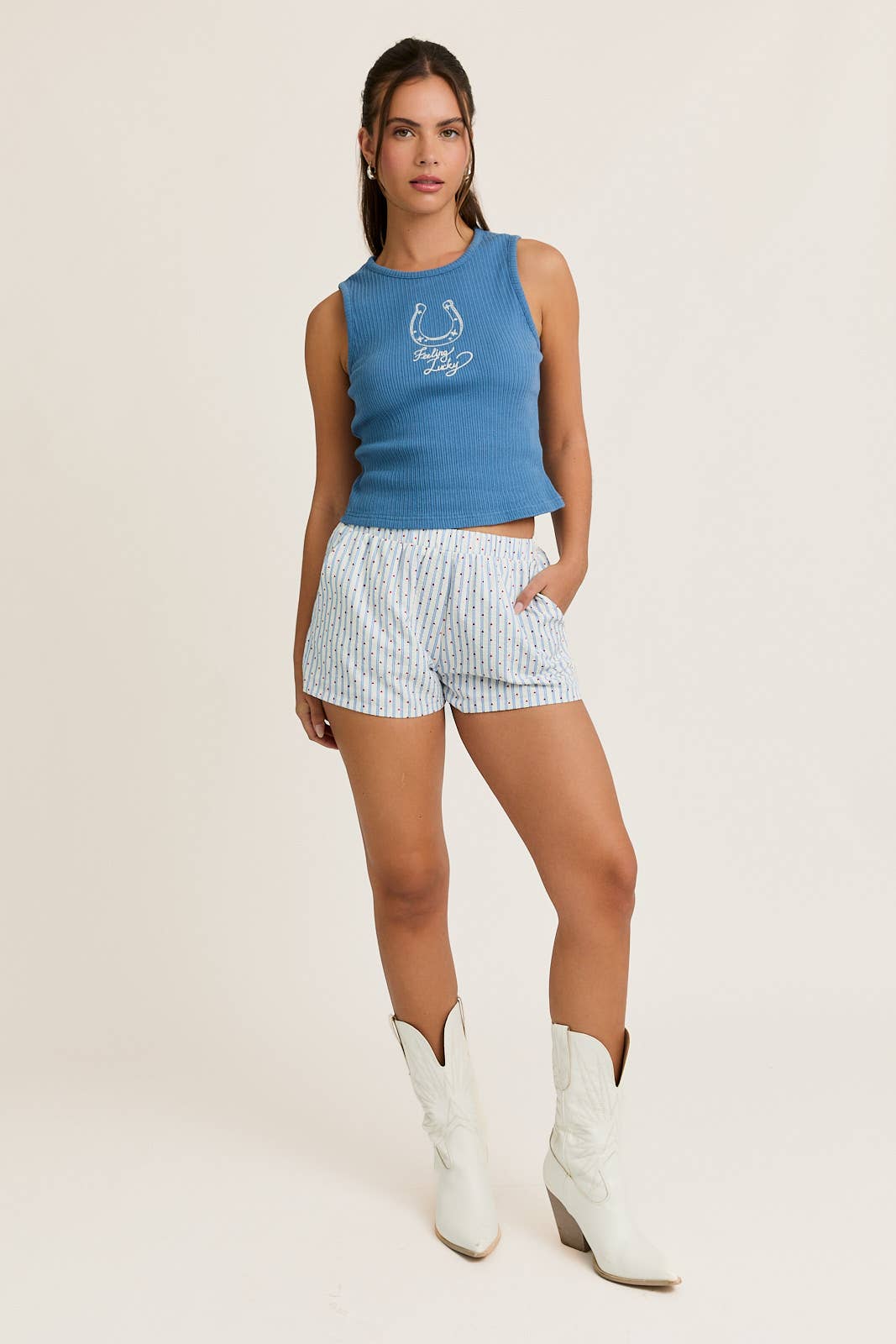 Feeling Lucky Embroidered Tank - FINAL SALE