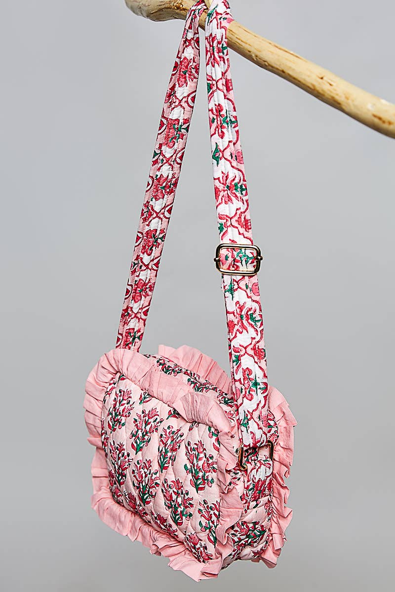 Blush Bloom Ruffle Crossbody Bag
