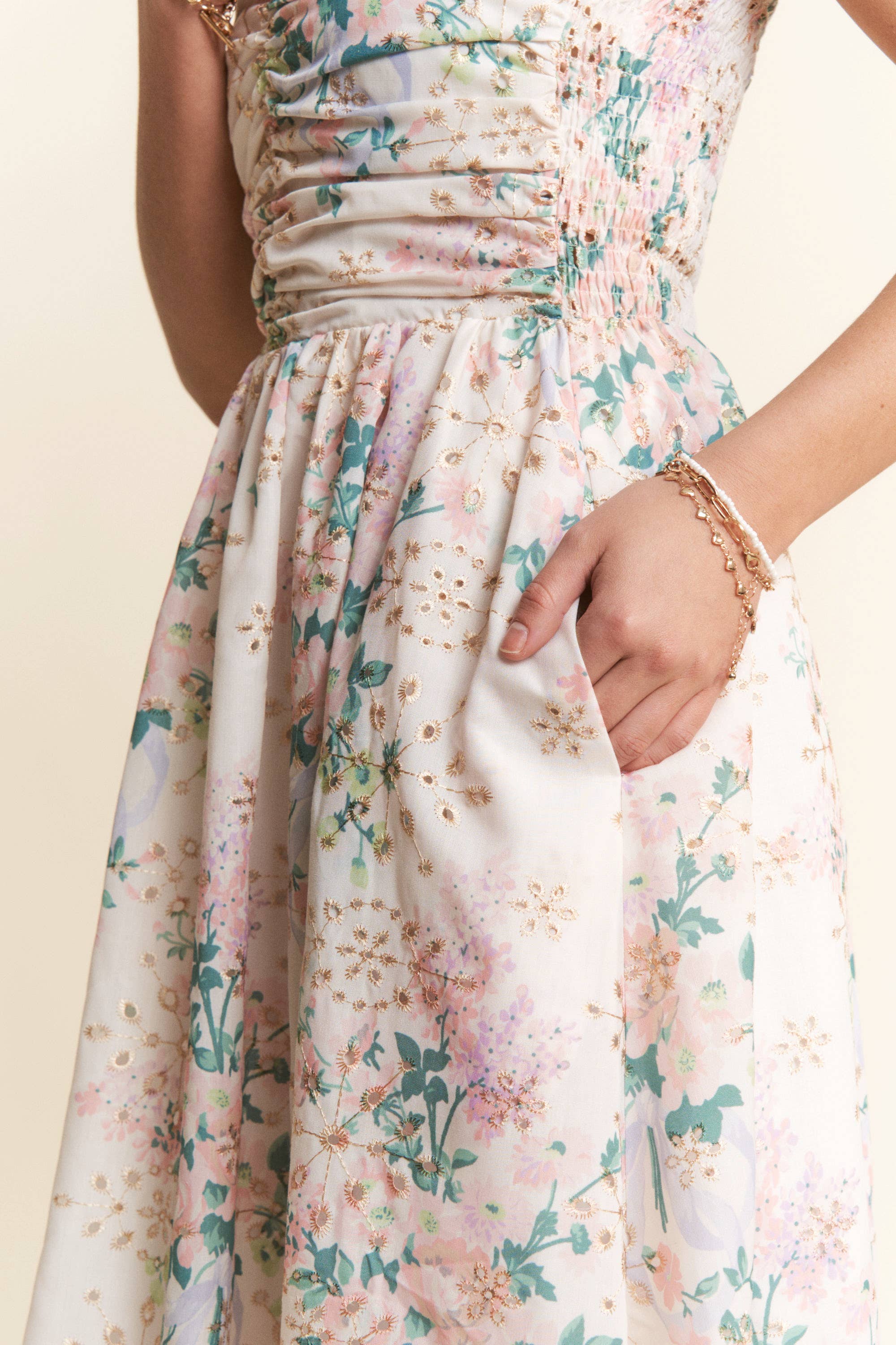 Meadow Ruched Midi Dress