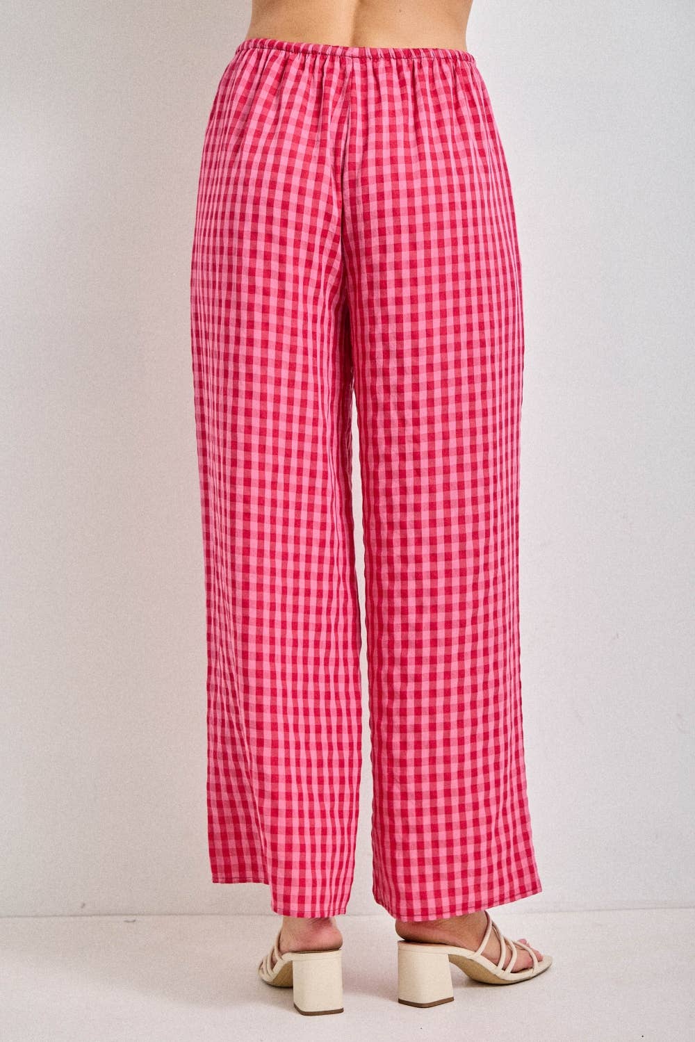 Pink Gingham Drawstring Pants - FINAL SALE