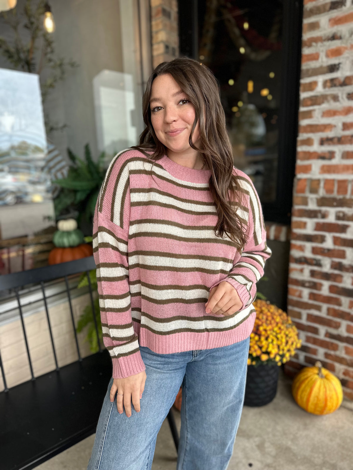 Pink Stripe Sweater