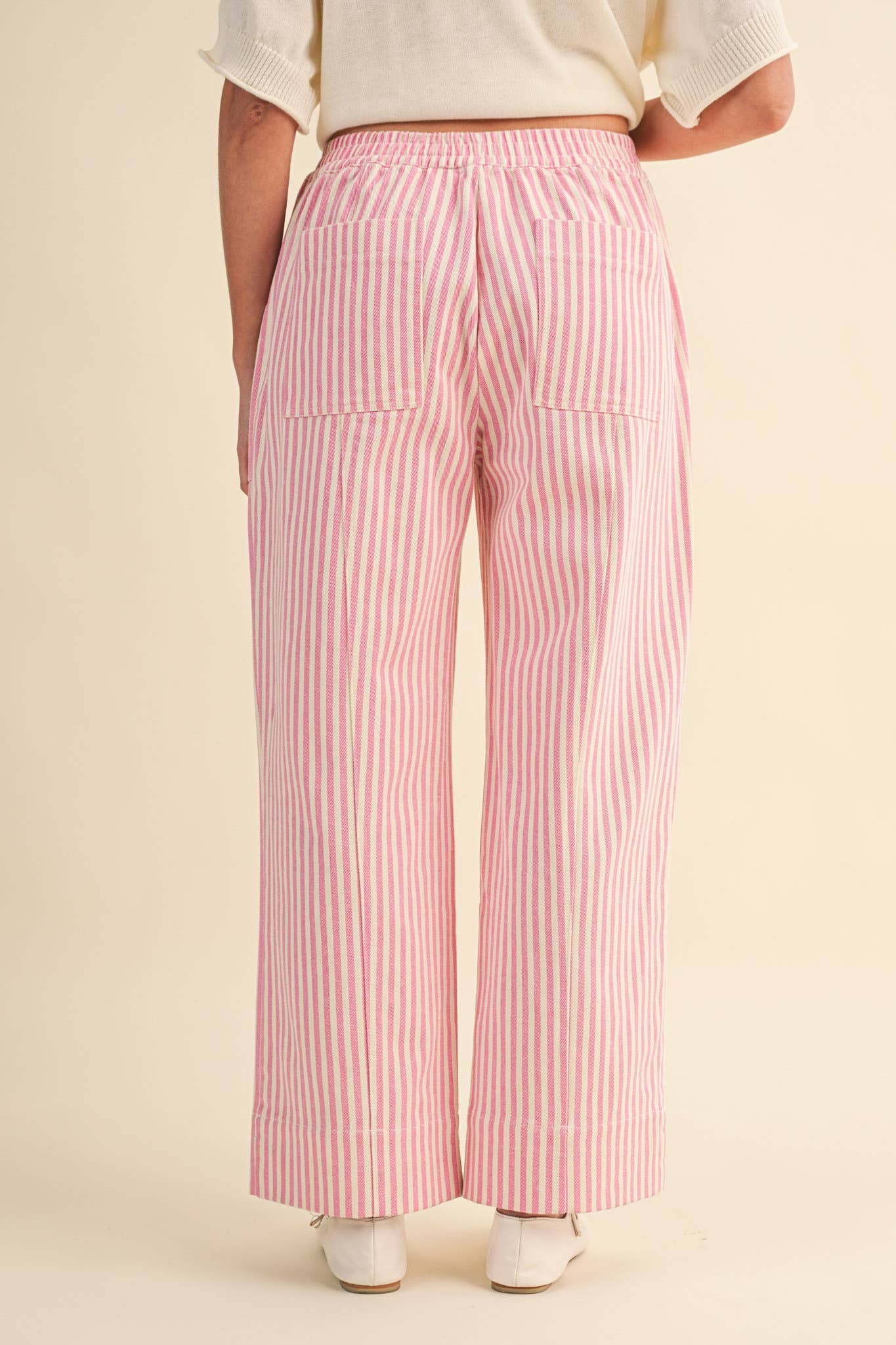 Pink Stripe Wide Leg Pants - FINAL SALE