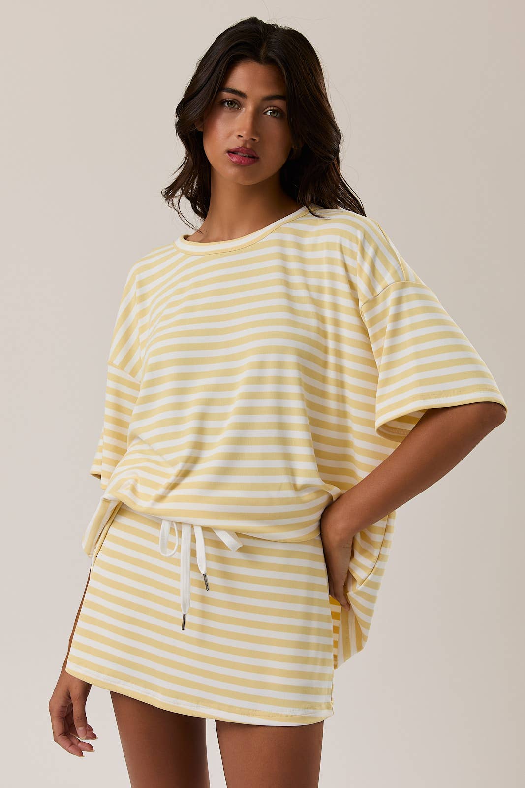Butter Stripe Oversized T-Shirt