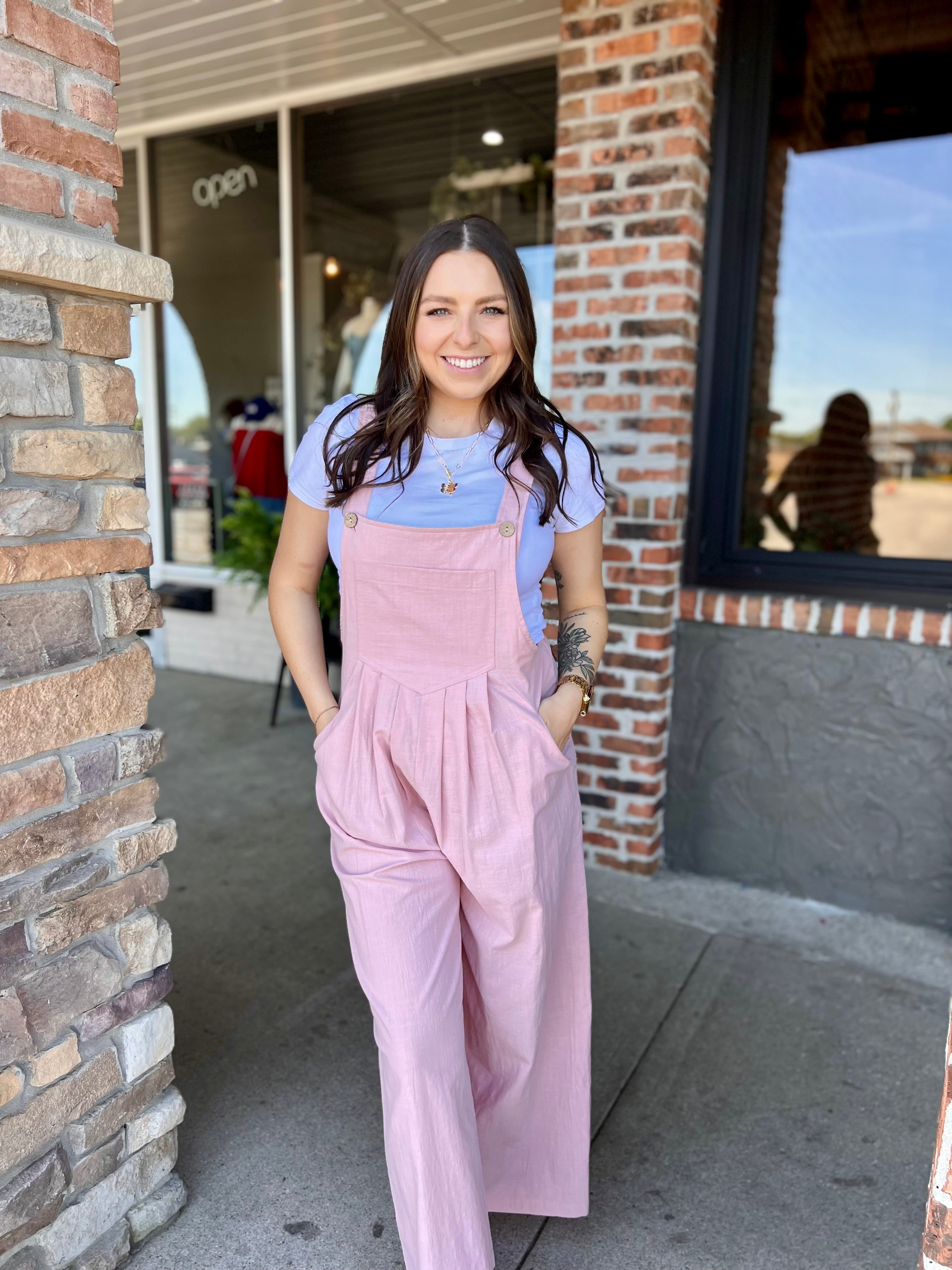 Dusty Pink Overalls