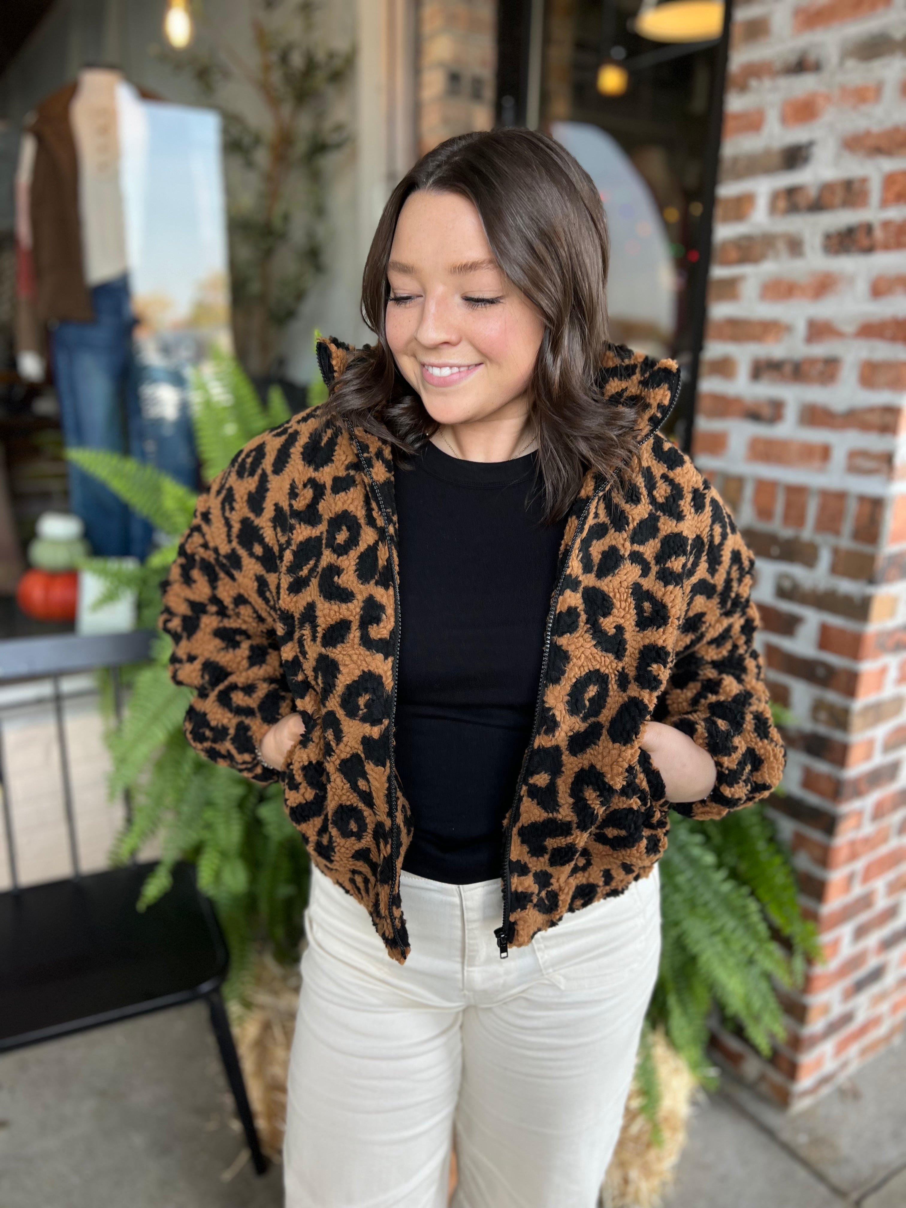 Leopard Sherpa Jacket - FINAL SALE