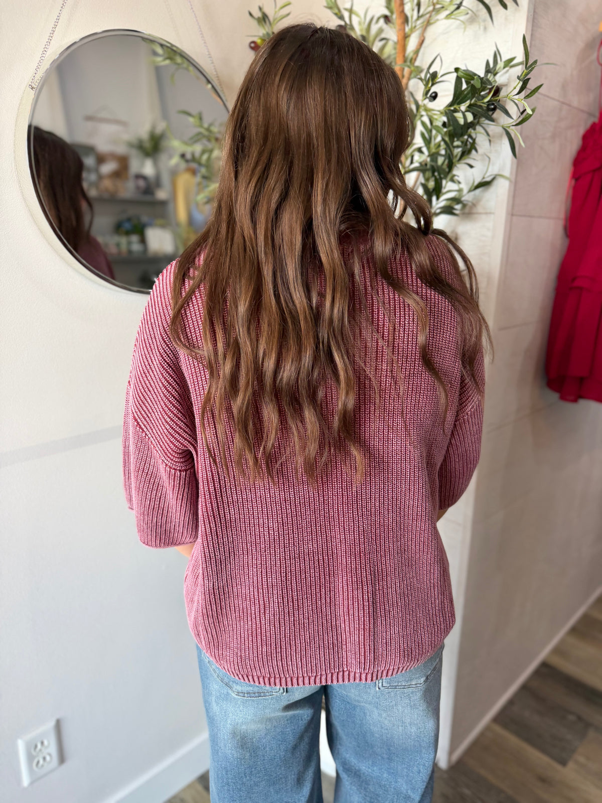 Burgundy Rolled Edge Cardi