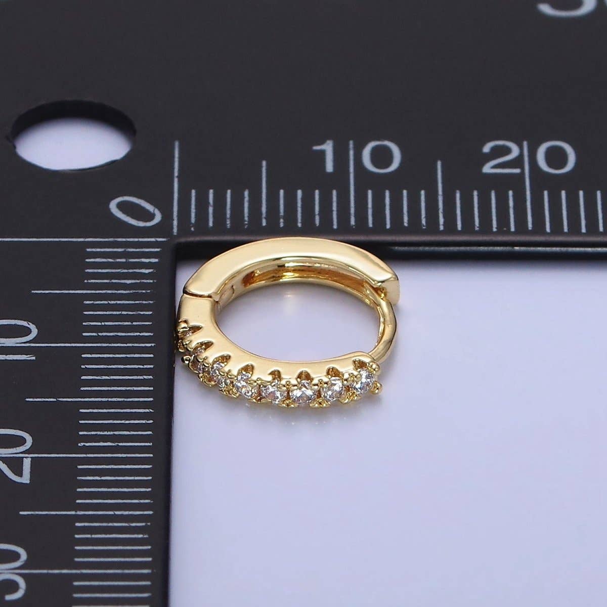 Gold Filled Micro Paved Huggie Earrings