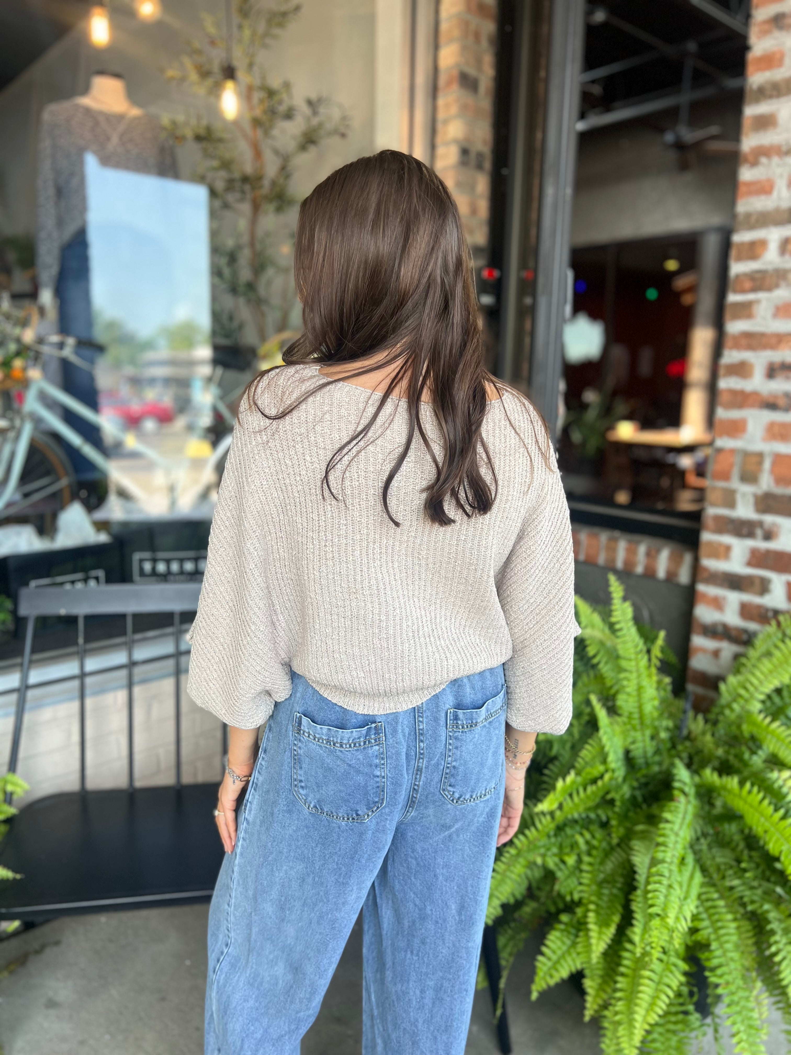 Taupe Batwing Sweater - FINAL SALE