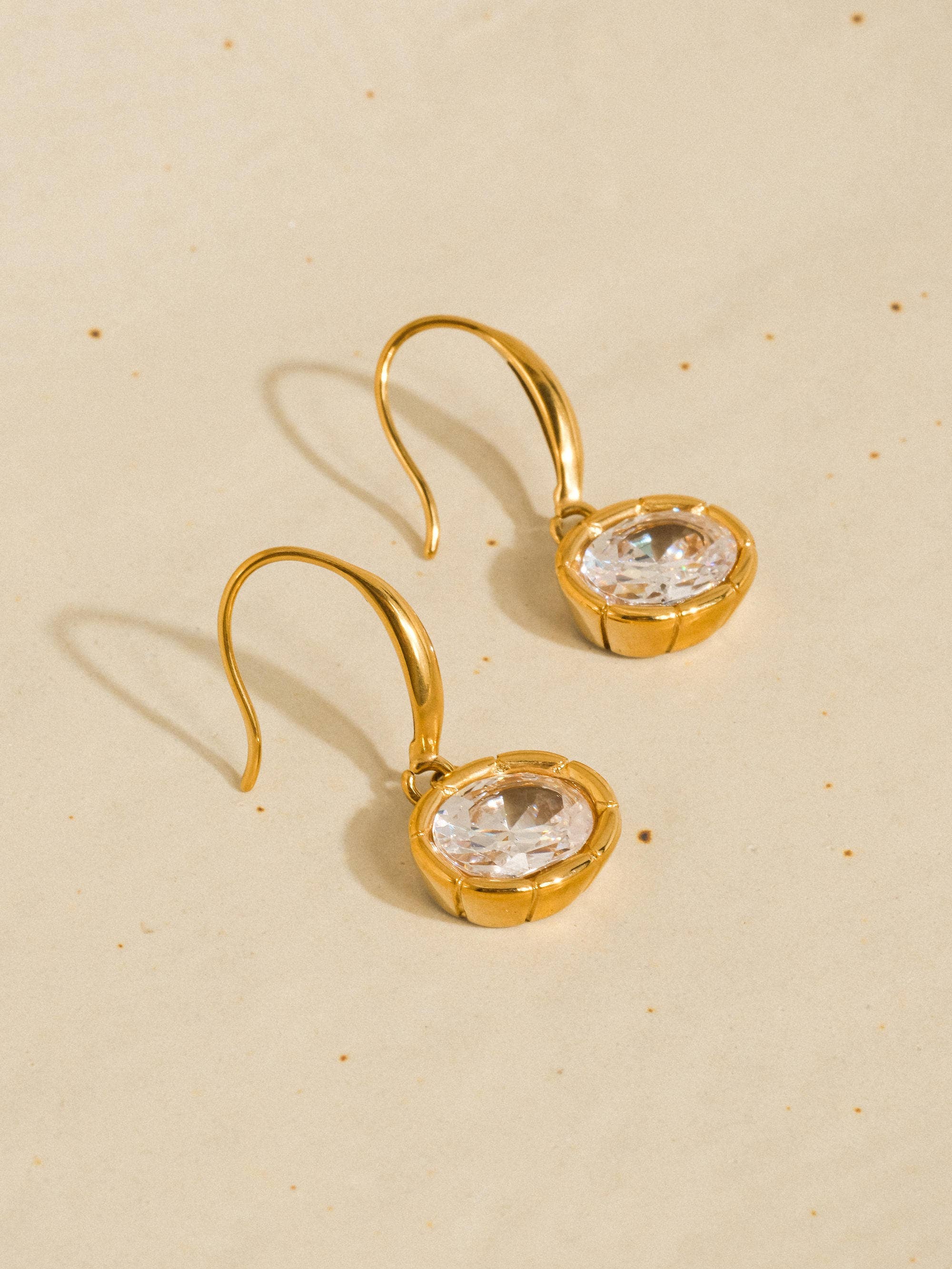 Rebekah Gold Non-Tarnish Oval Earrings