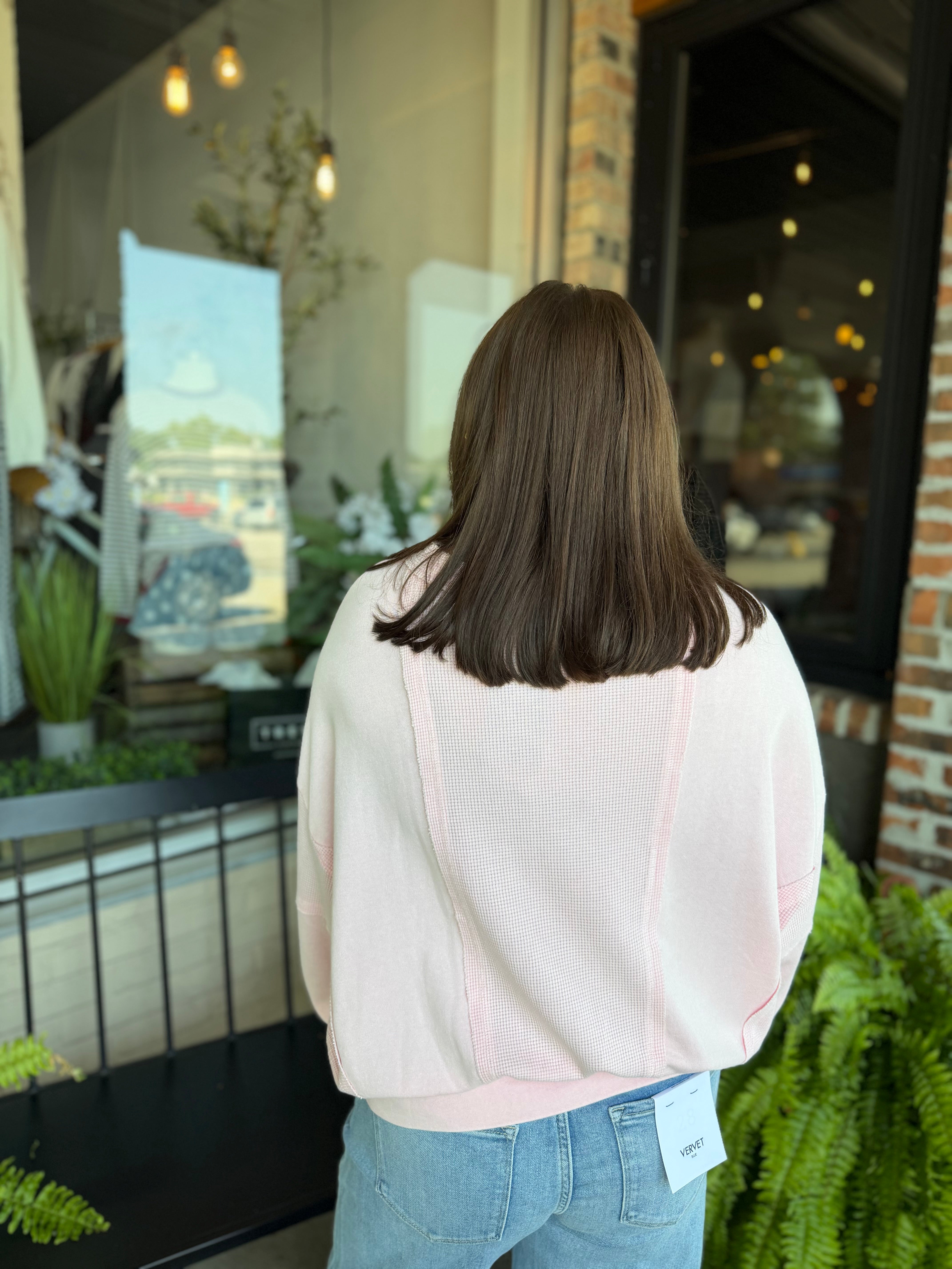 Pink Waffle Terry Top - FINAL SALE