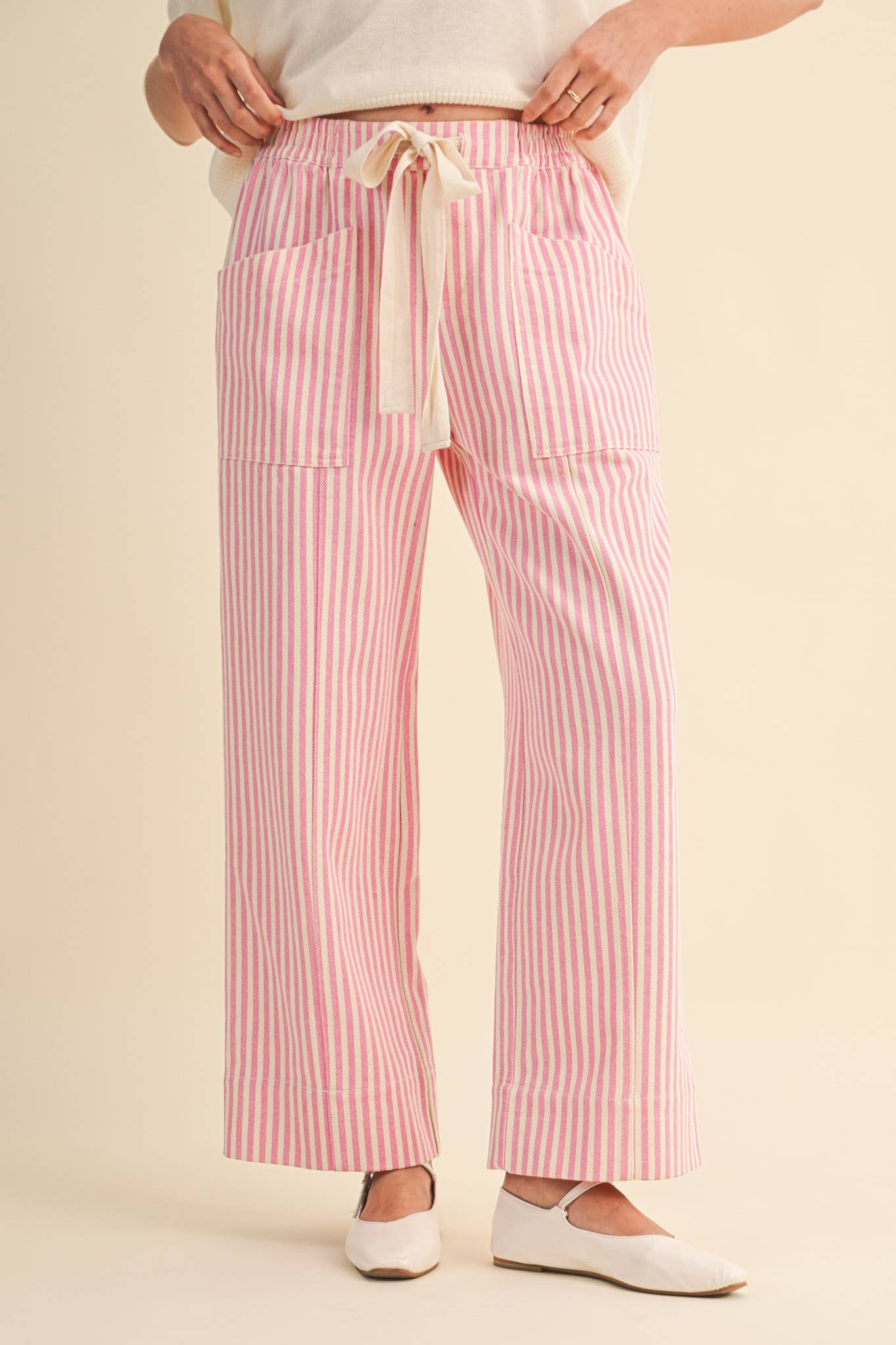 Pink Stripe Wide Leg Pants - FINAL SALE