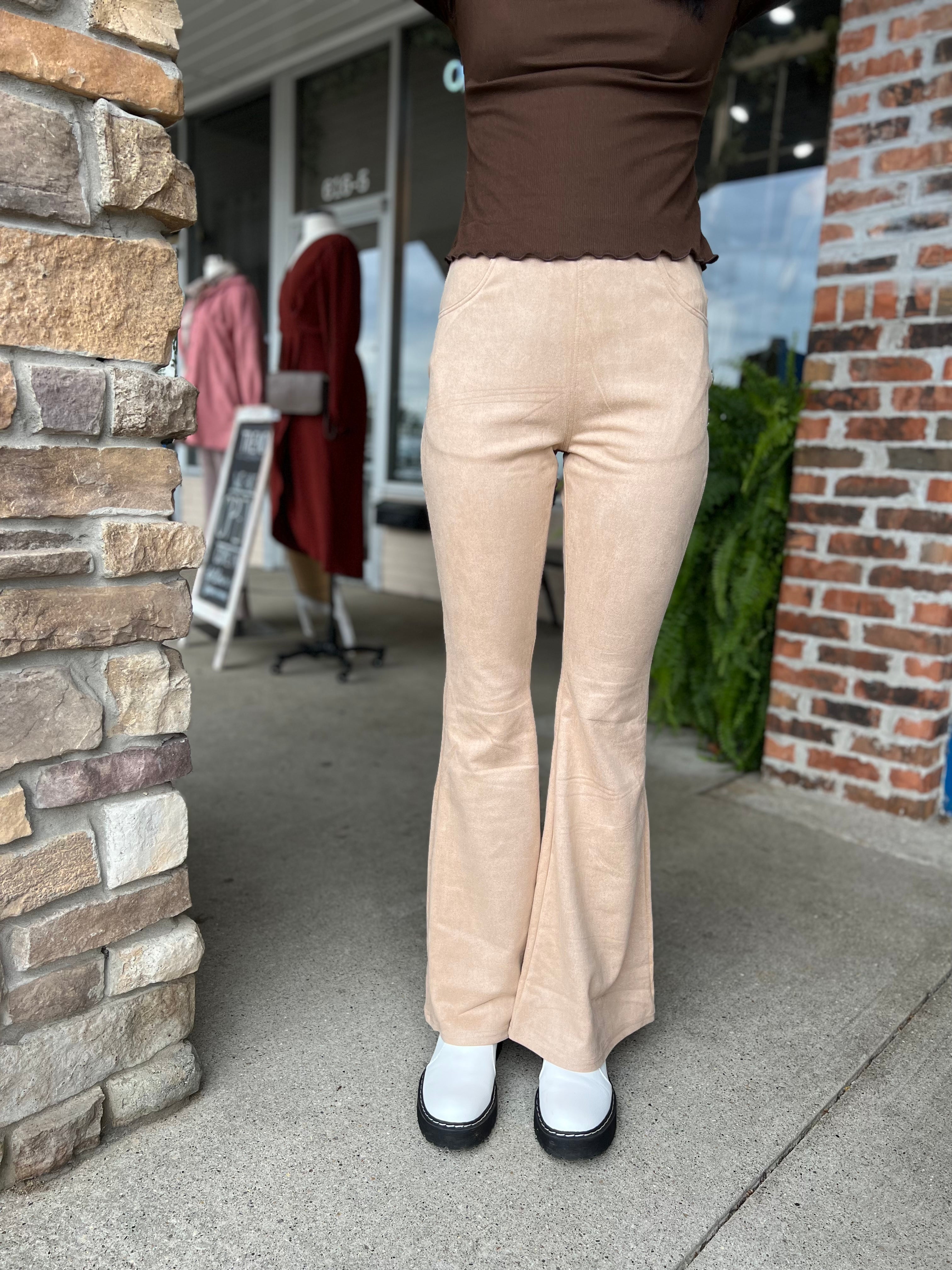 Taupe Suede Bell Bottoms - FINAL SALE