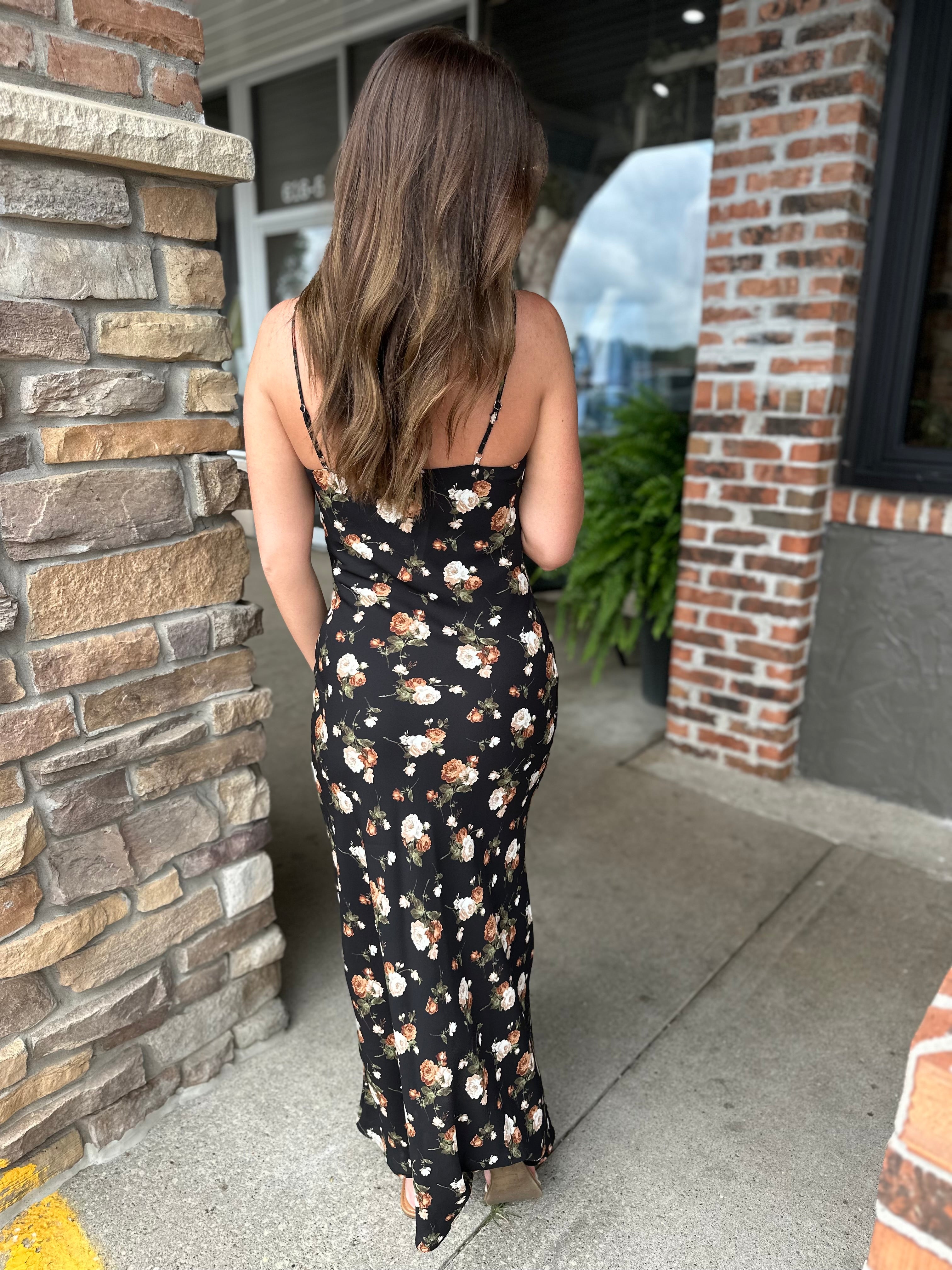 Black Floral Cami Dress