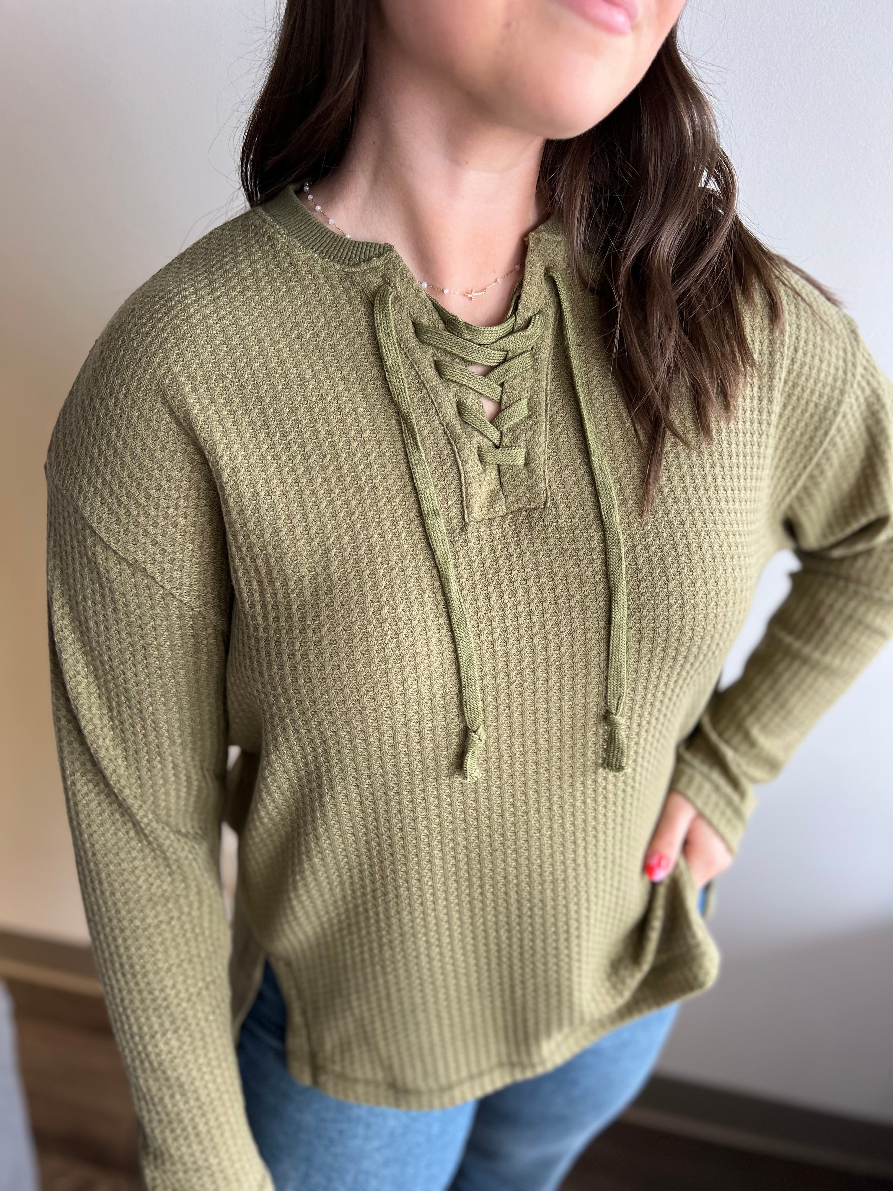 Olive Henley Sweater