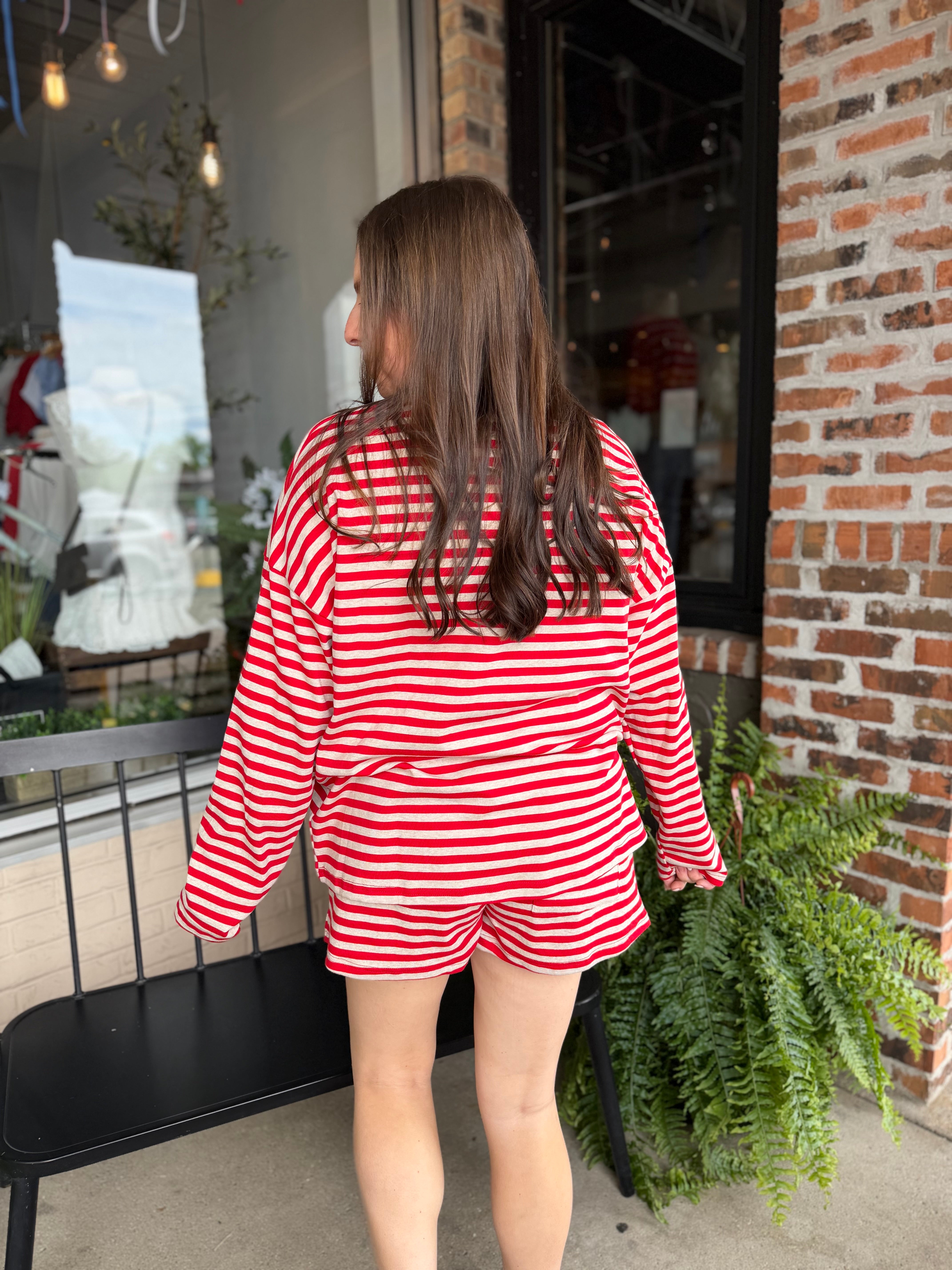 Red Stripe Oversized Top - FINAL SALE
