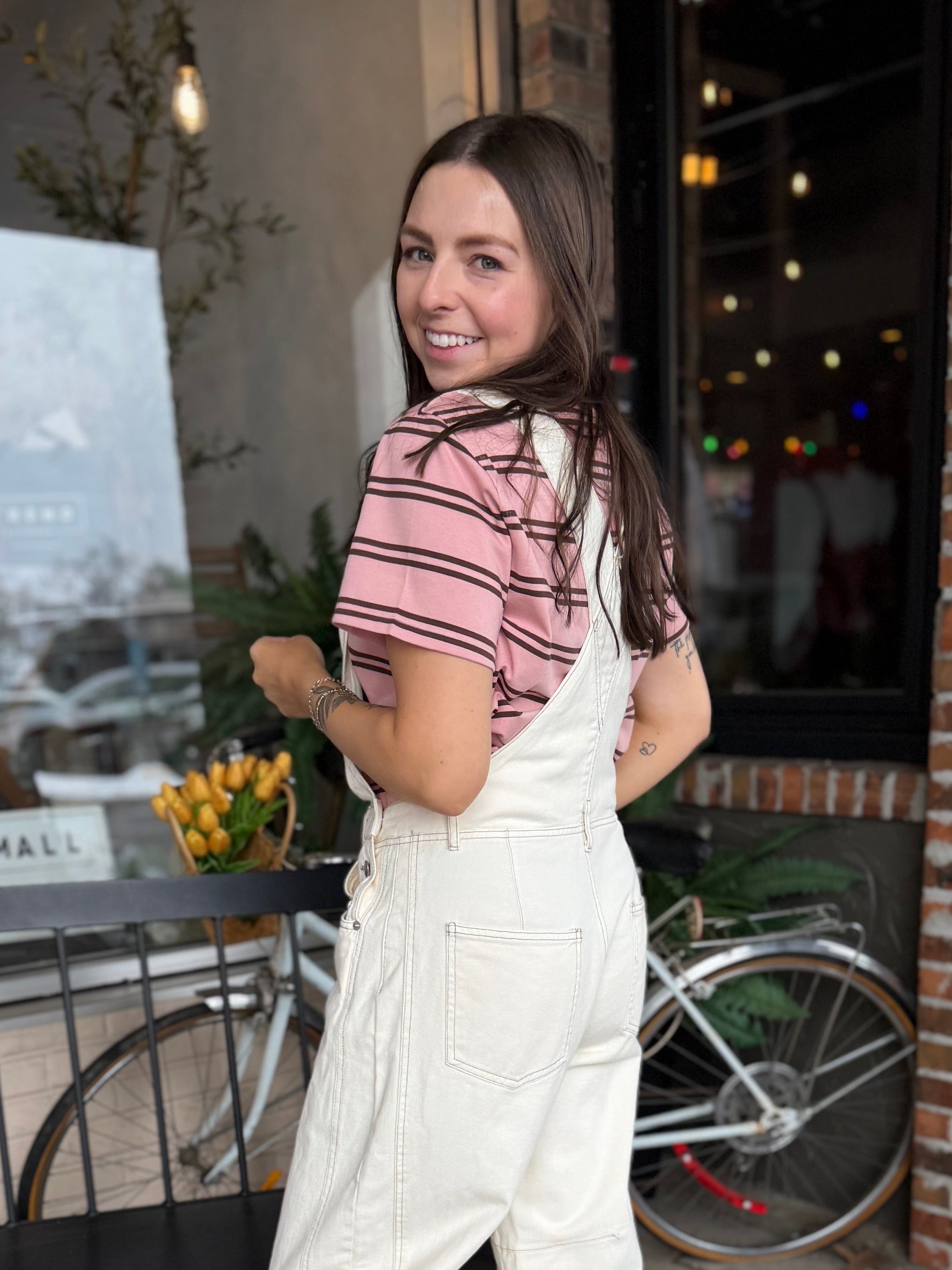 Pink Striped Boxy Short Sleeve Tee - FINAL SALE