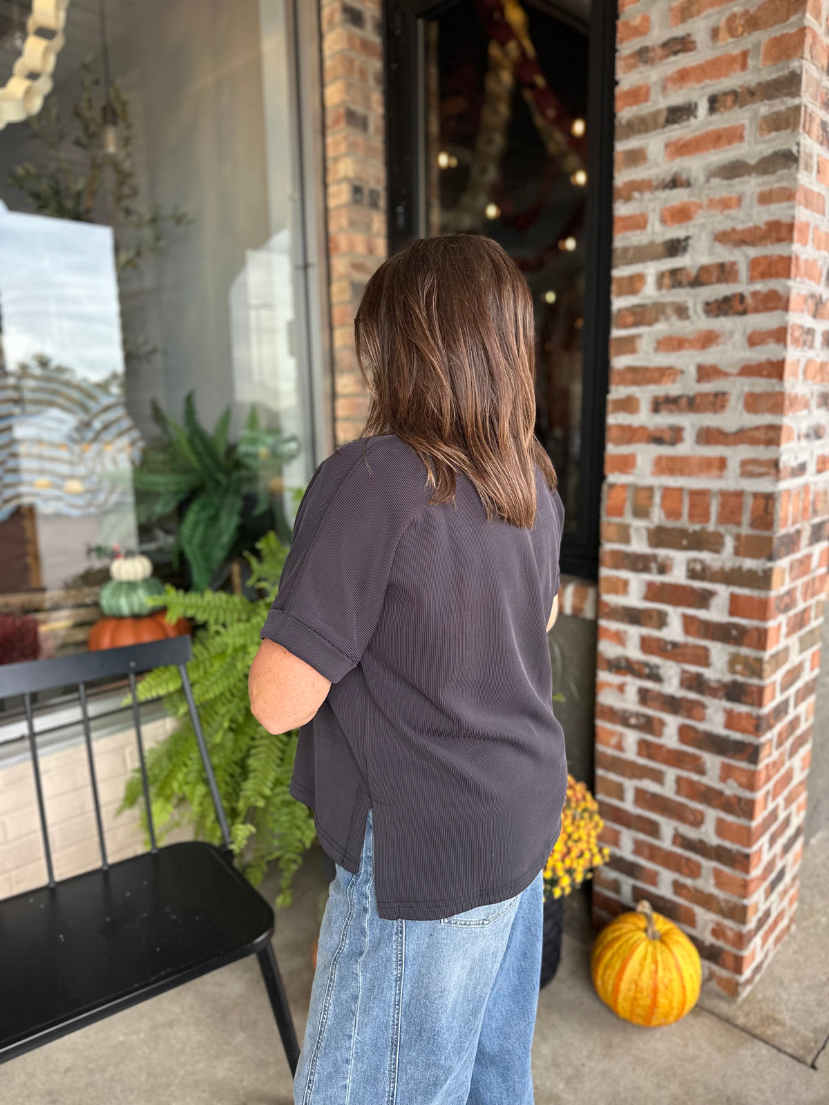 Black Sand Wash Rib Lounge Tee