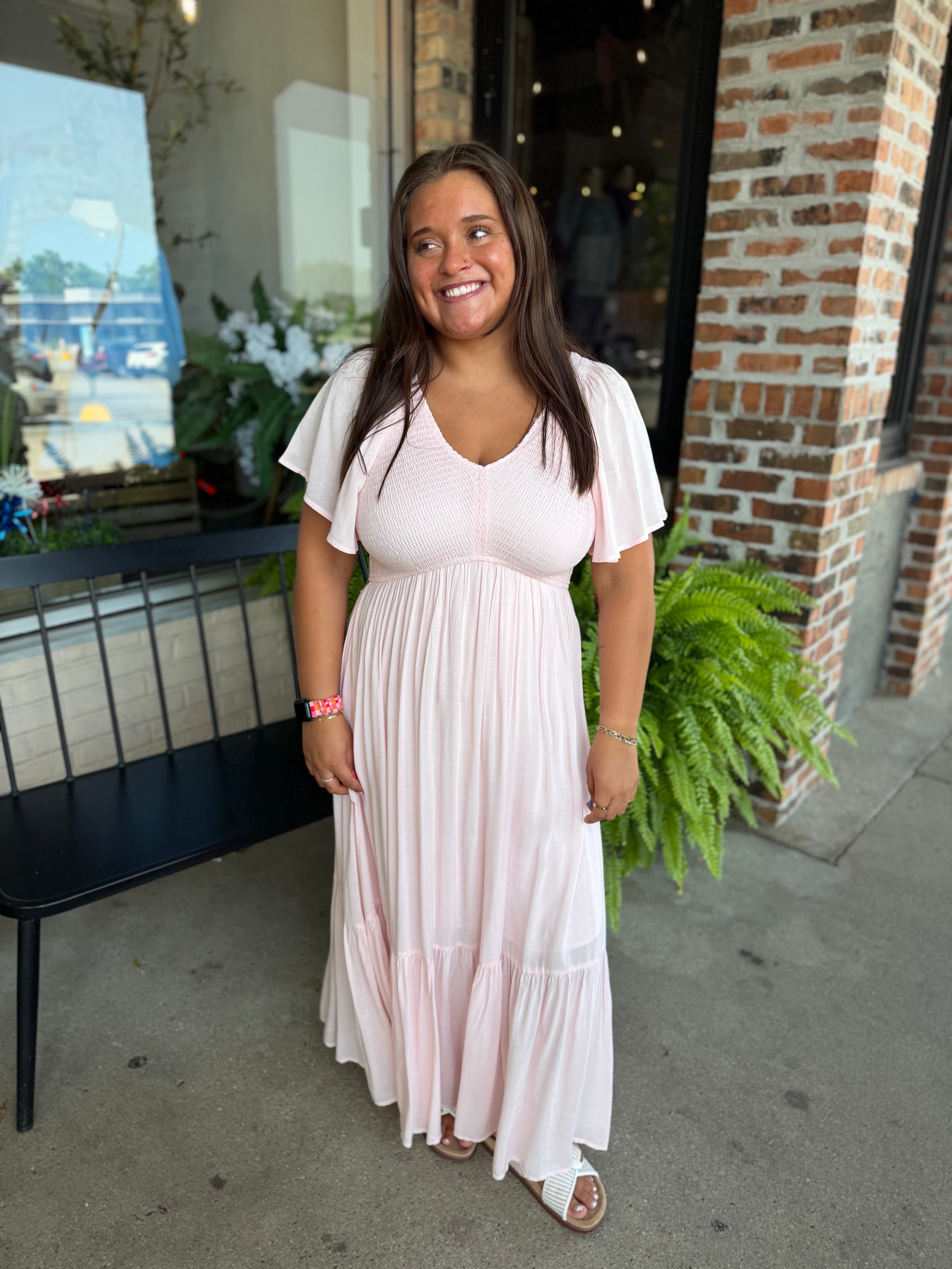 Pale Pink Smocked Dress