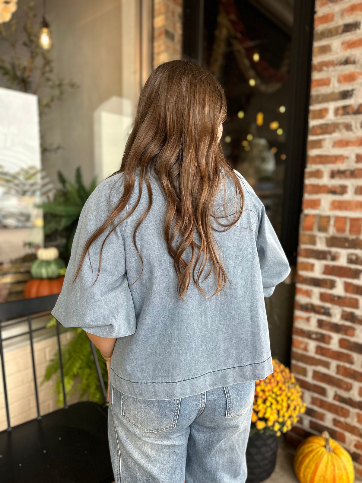 Denim Babydoll Top