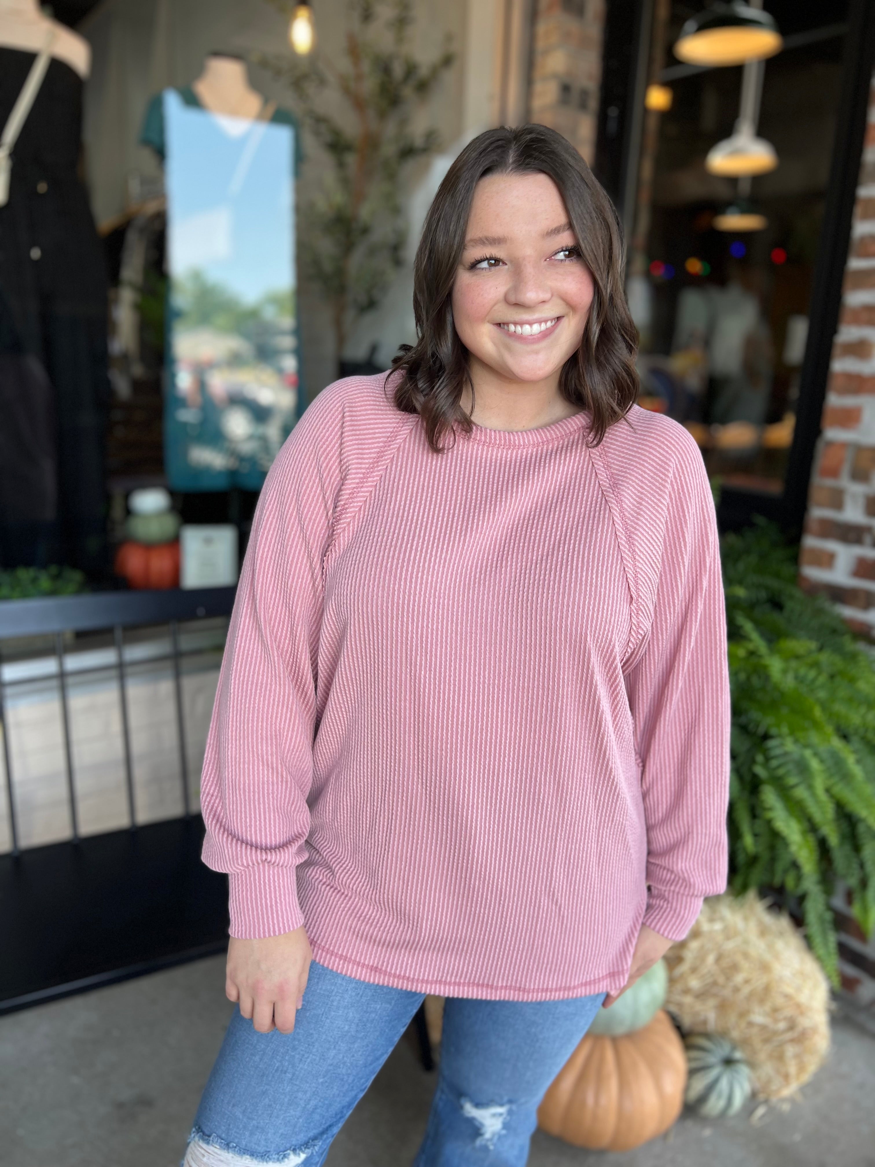 Mauve Uran Rib Long Sleeve