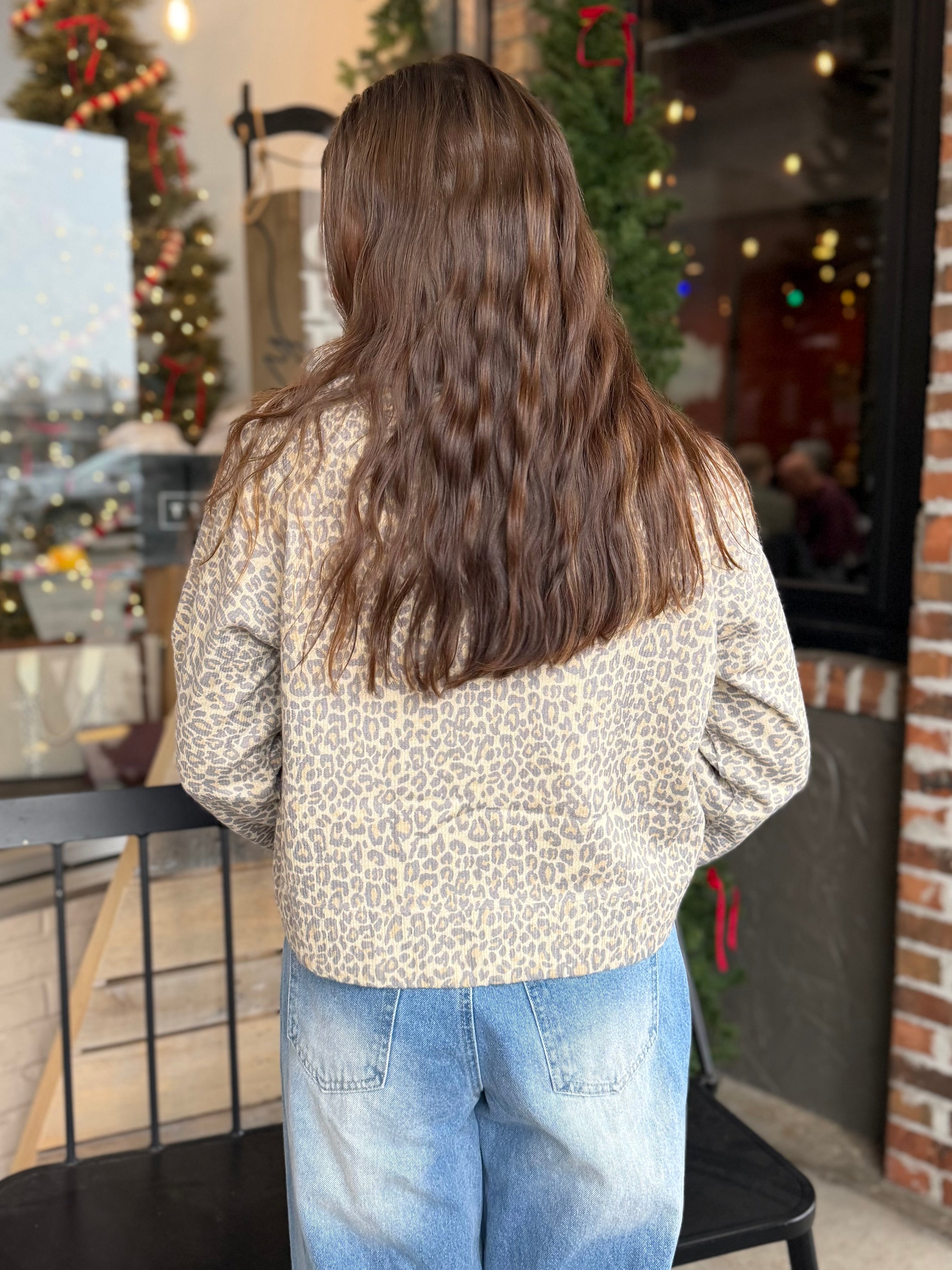 Oatmeal Leopard Button Cardigan