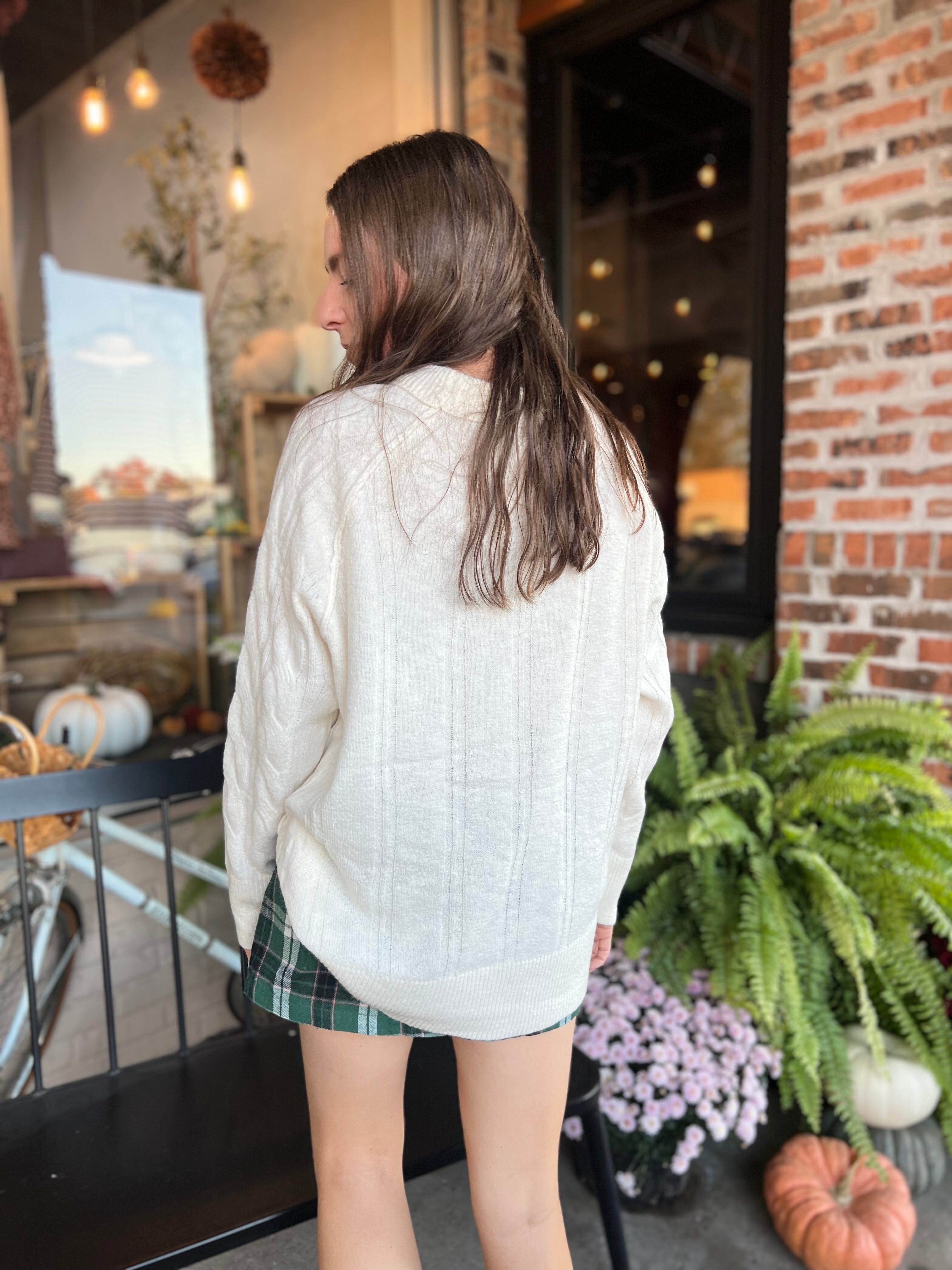 Cream Cable Knit Pullover