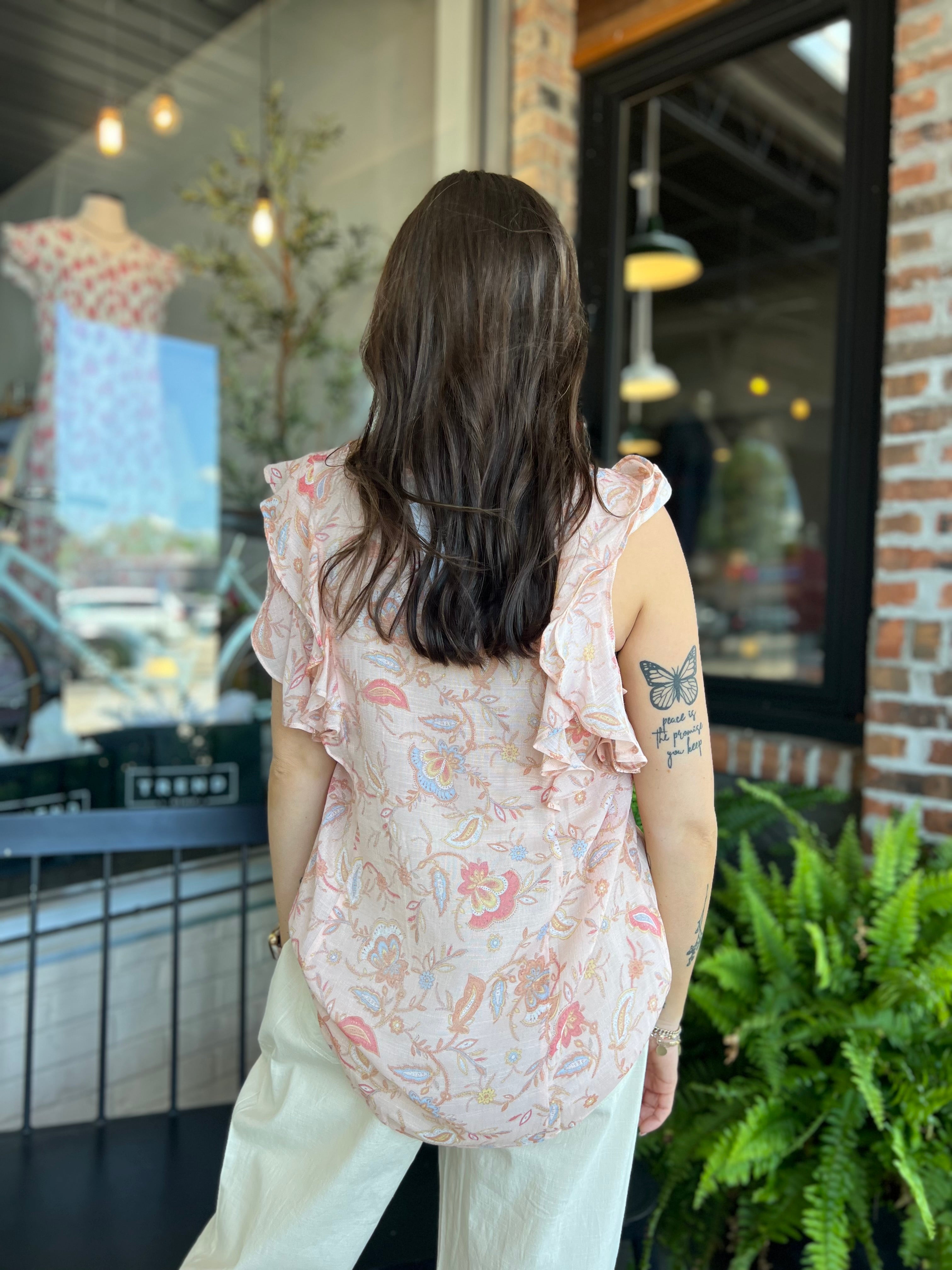 Paisley Ruffle Top
