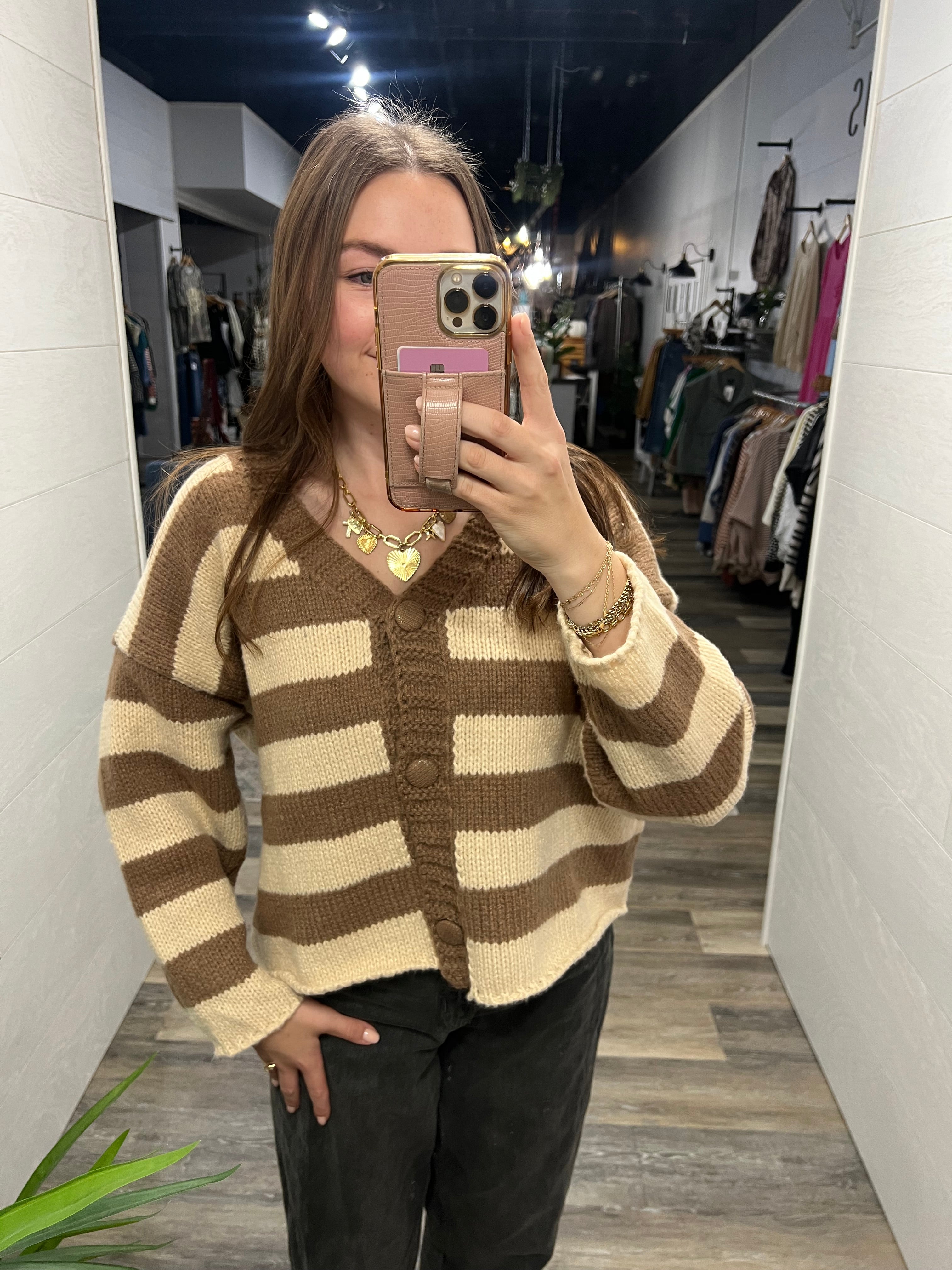 Latte Two Tone Cardi