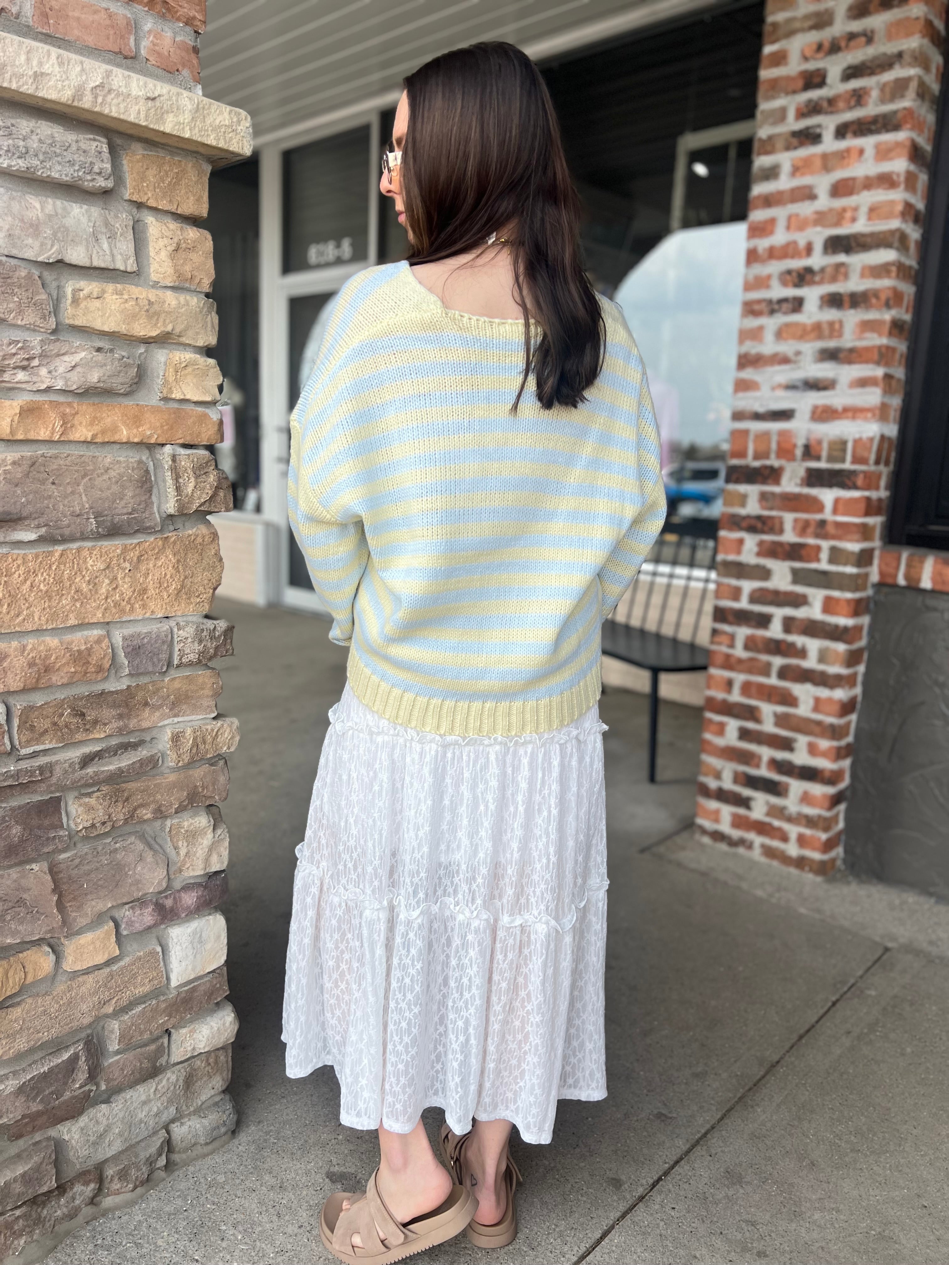 Yellow and Blue Stripe Sweater - FINAL SALE