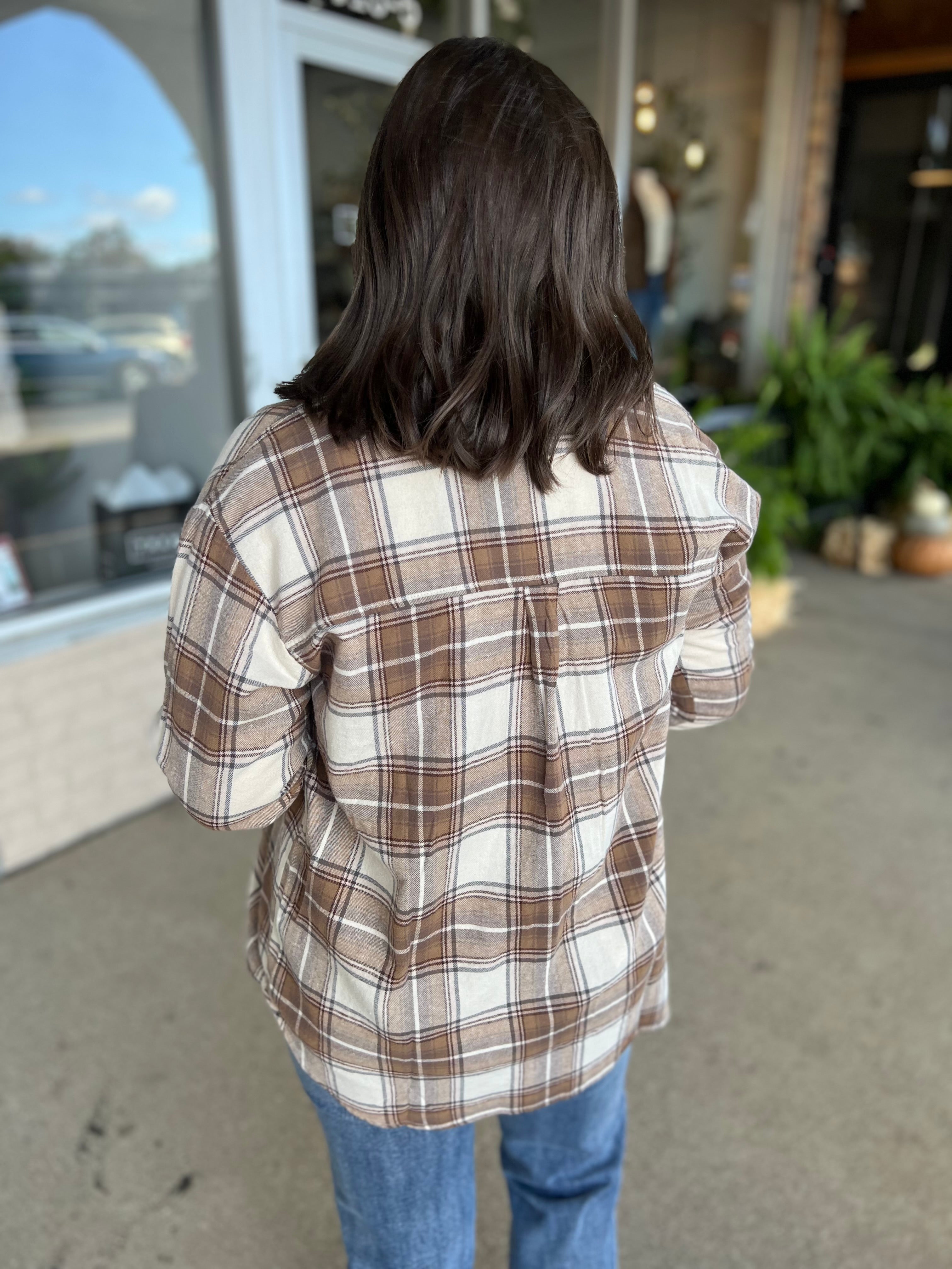 Taupe Oversize Flannel - FINAL SALE