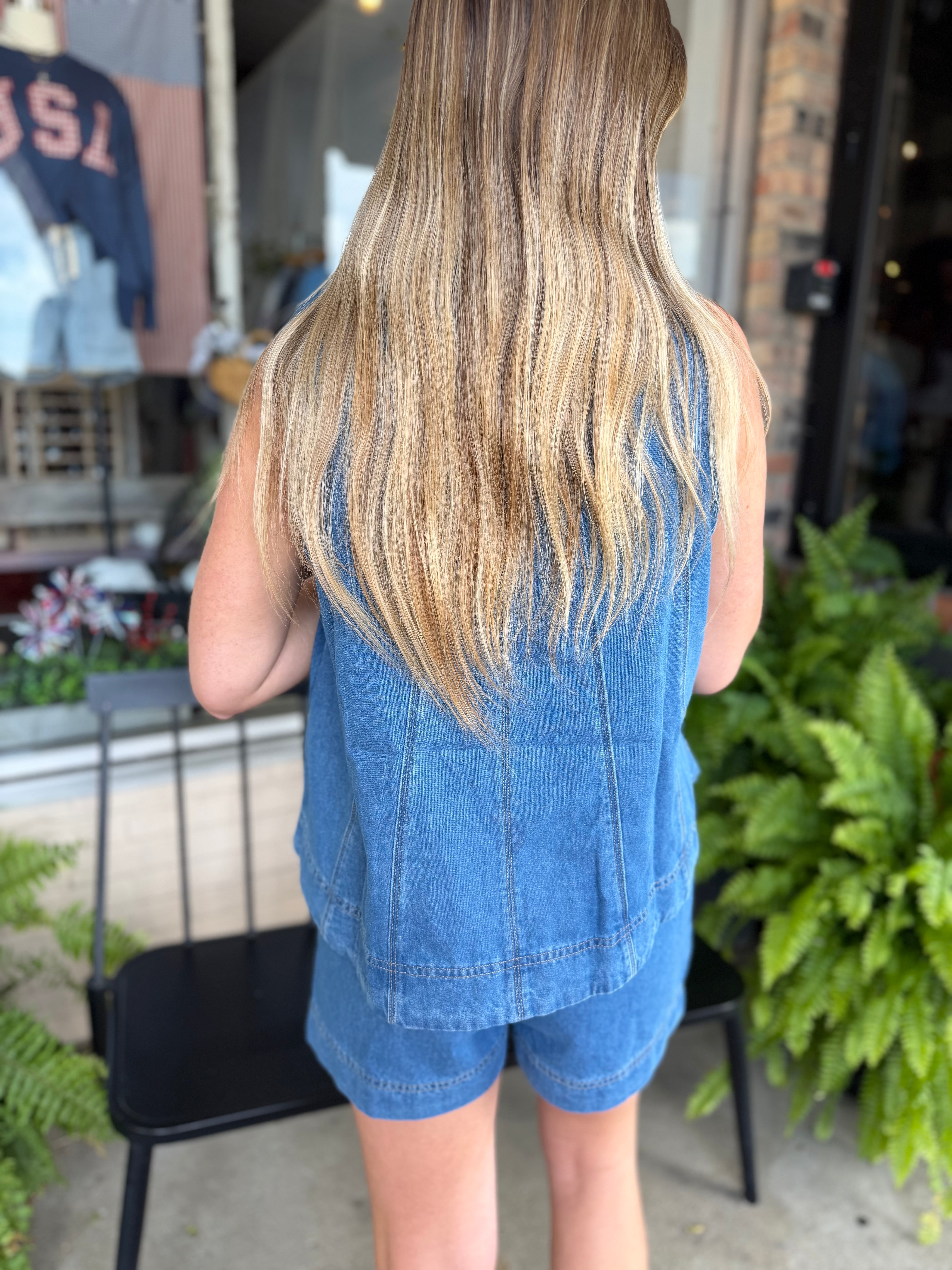 Denim Sleeveless Top