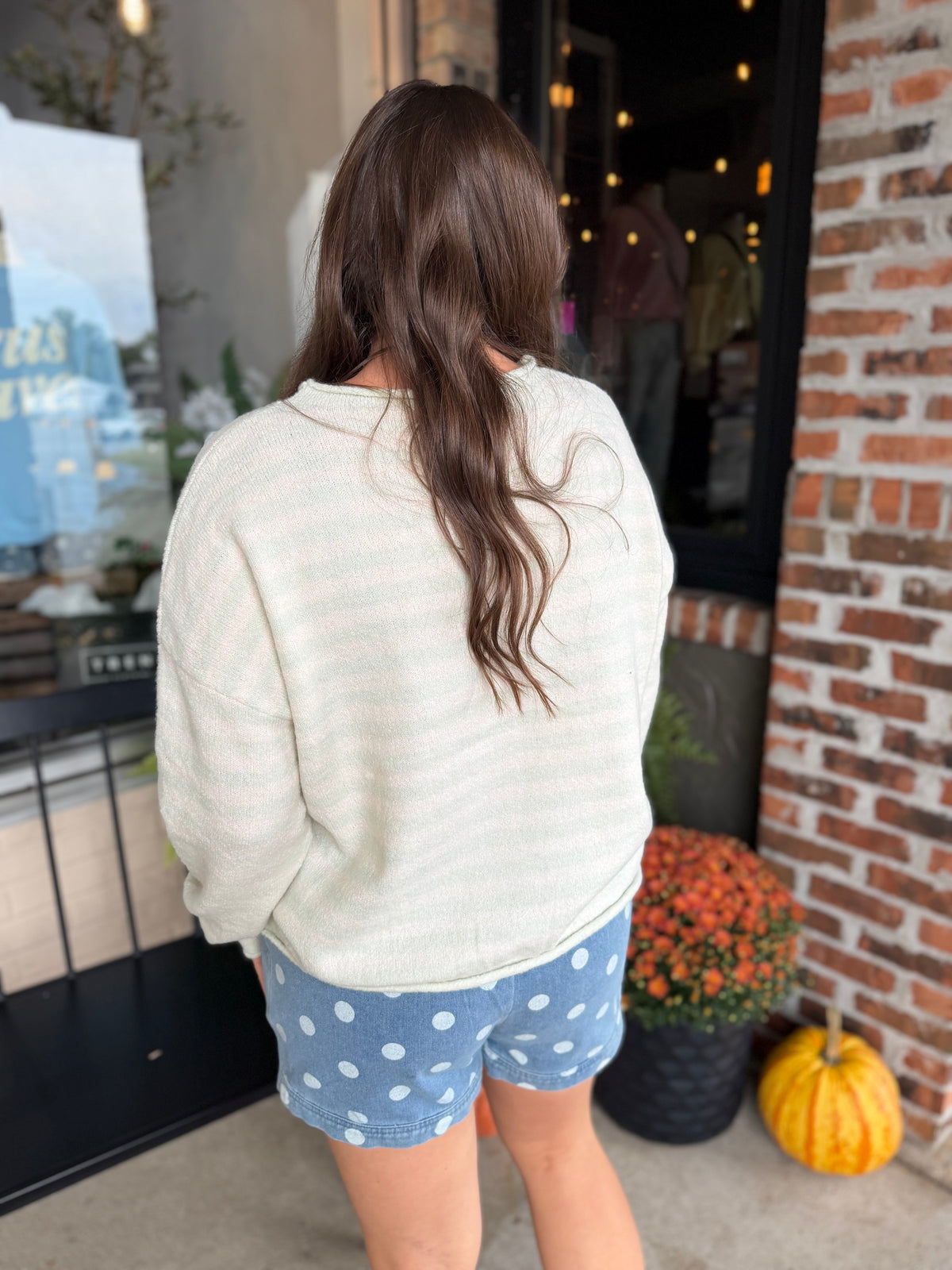 Mint Striped Sweater Cardigan