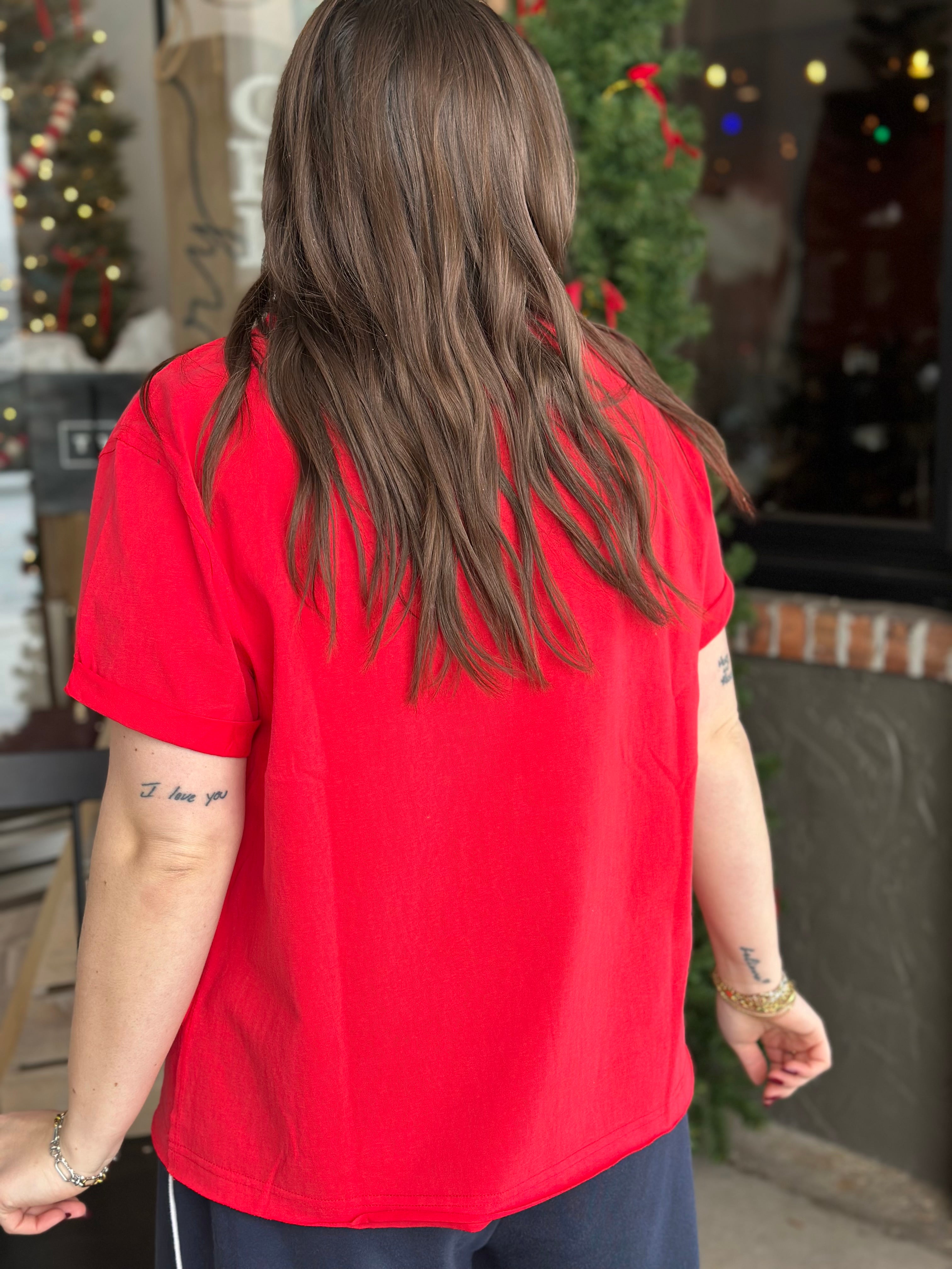 Red Short Sleeve Baby Tee