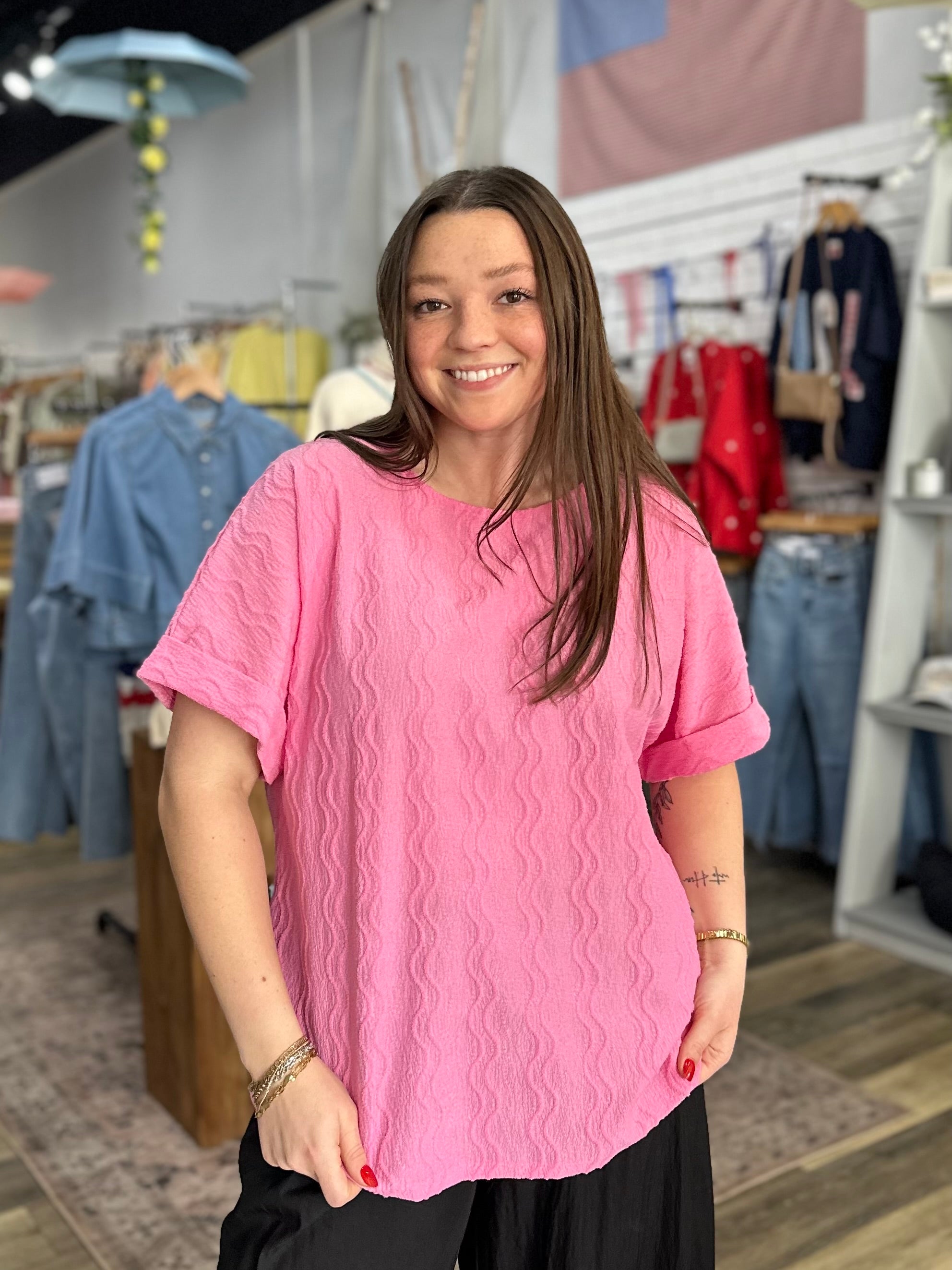 Pink Wavy Top