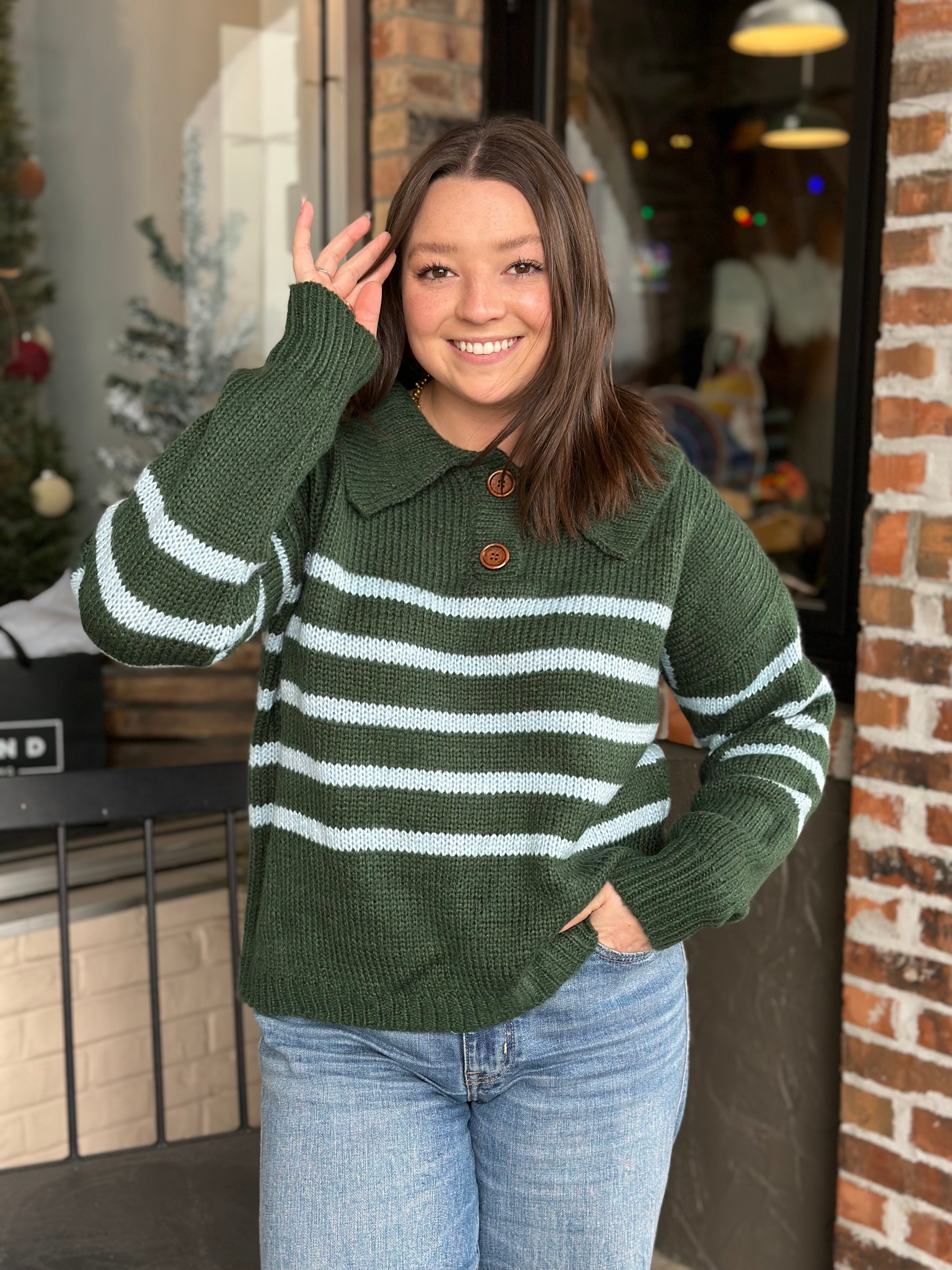 Forest Stripe Knit Sweater - FINAL SALE