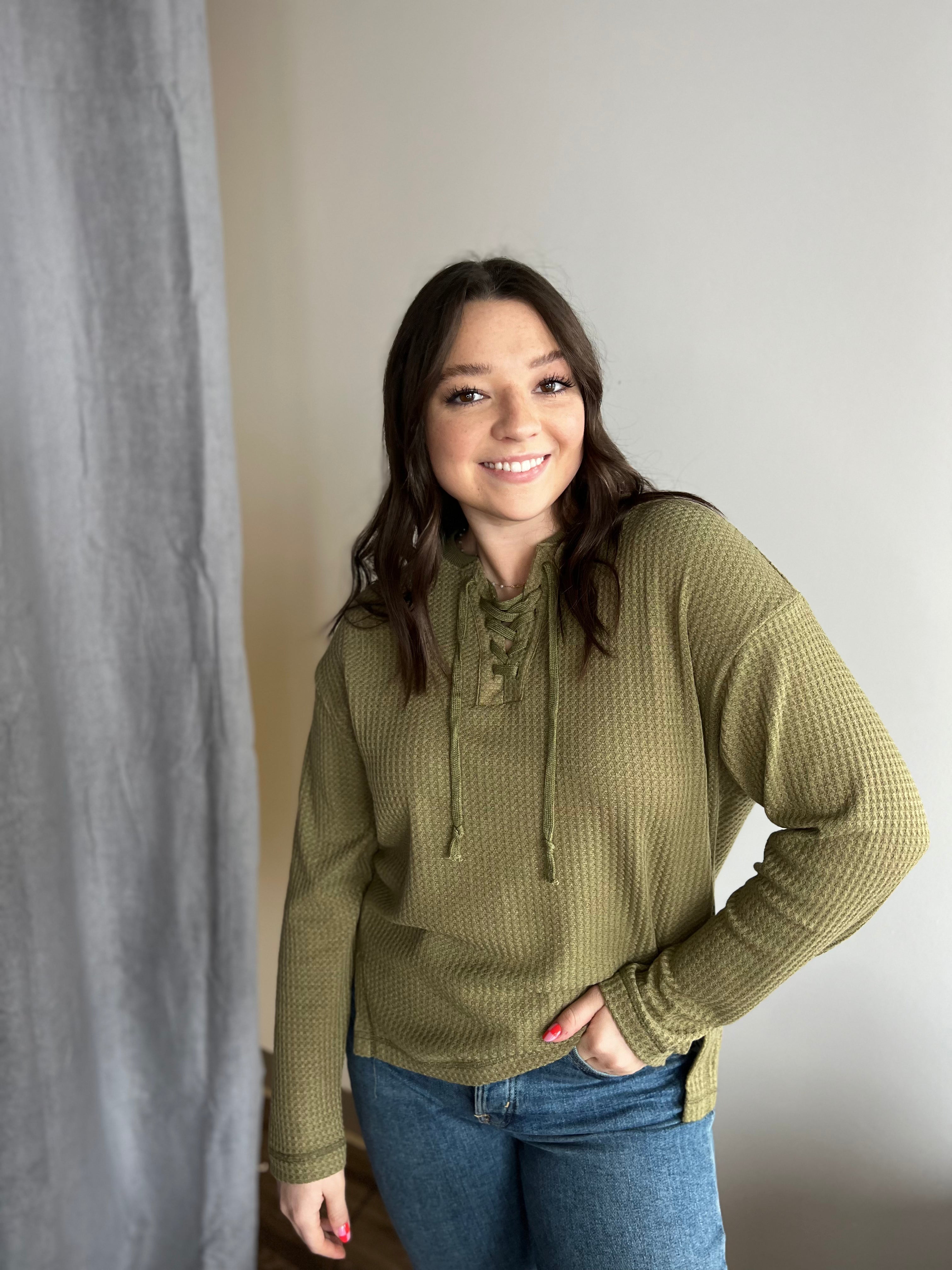 Olive Henley Sweater