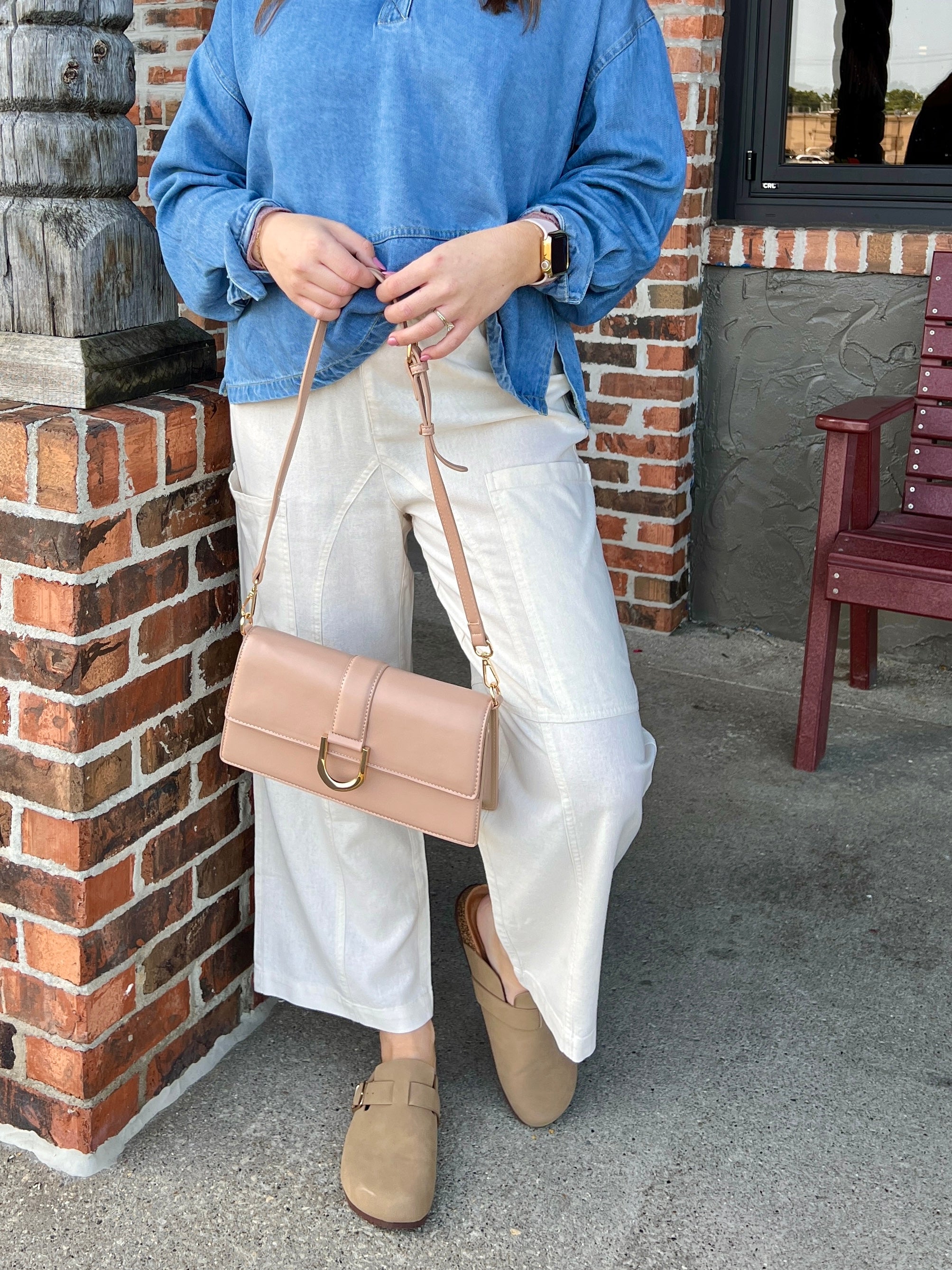 Natural Slouchy Wide Leg Pants