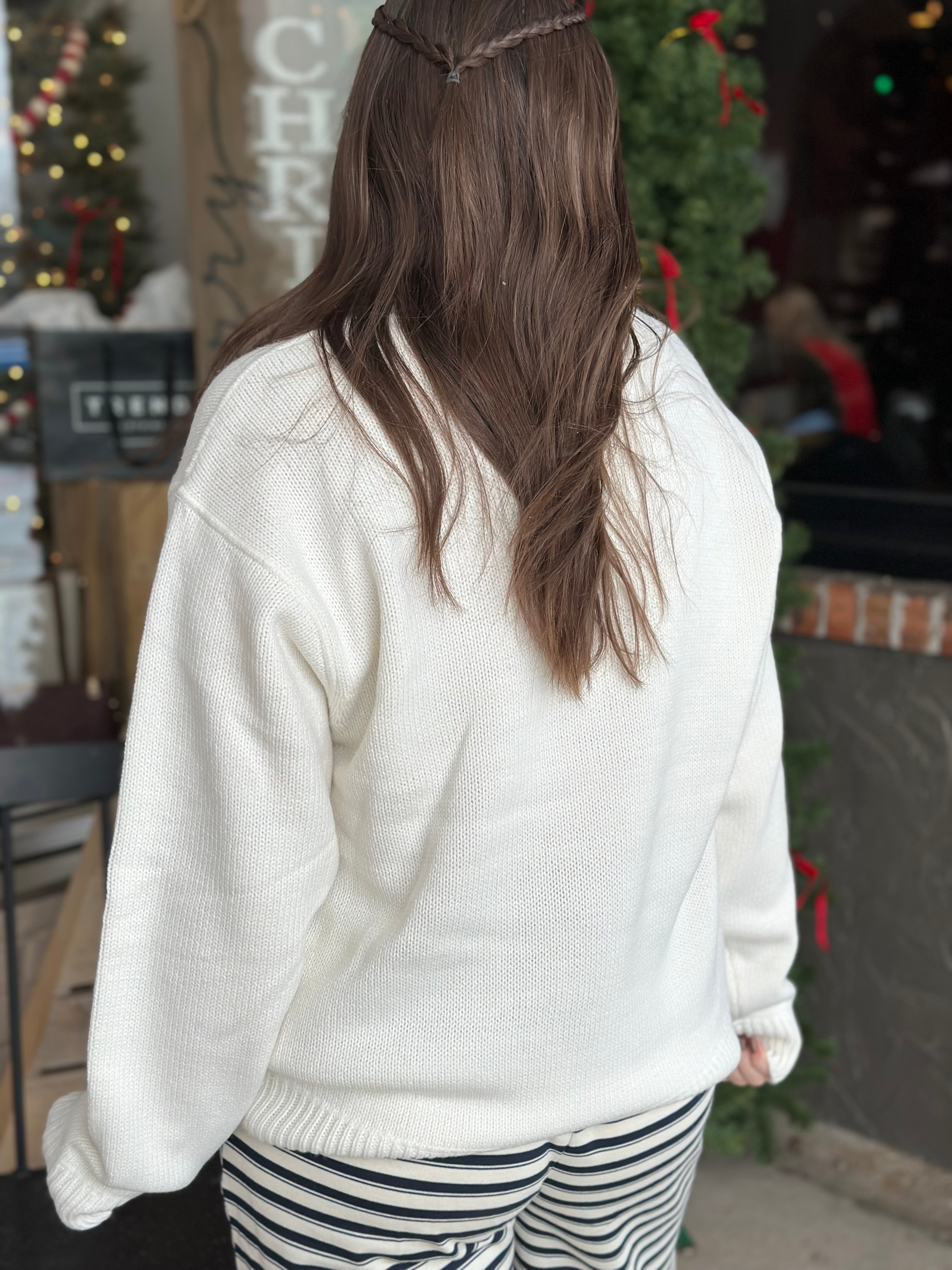 Cream Crew Neck Sweater