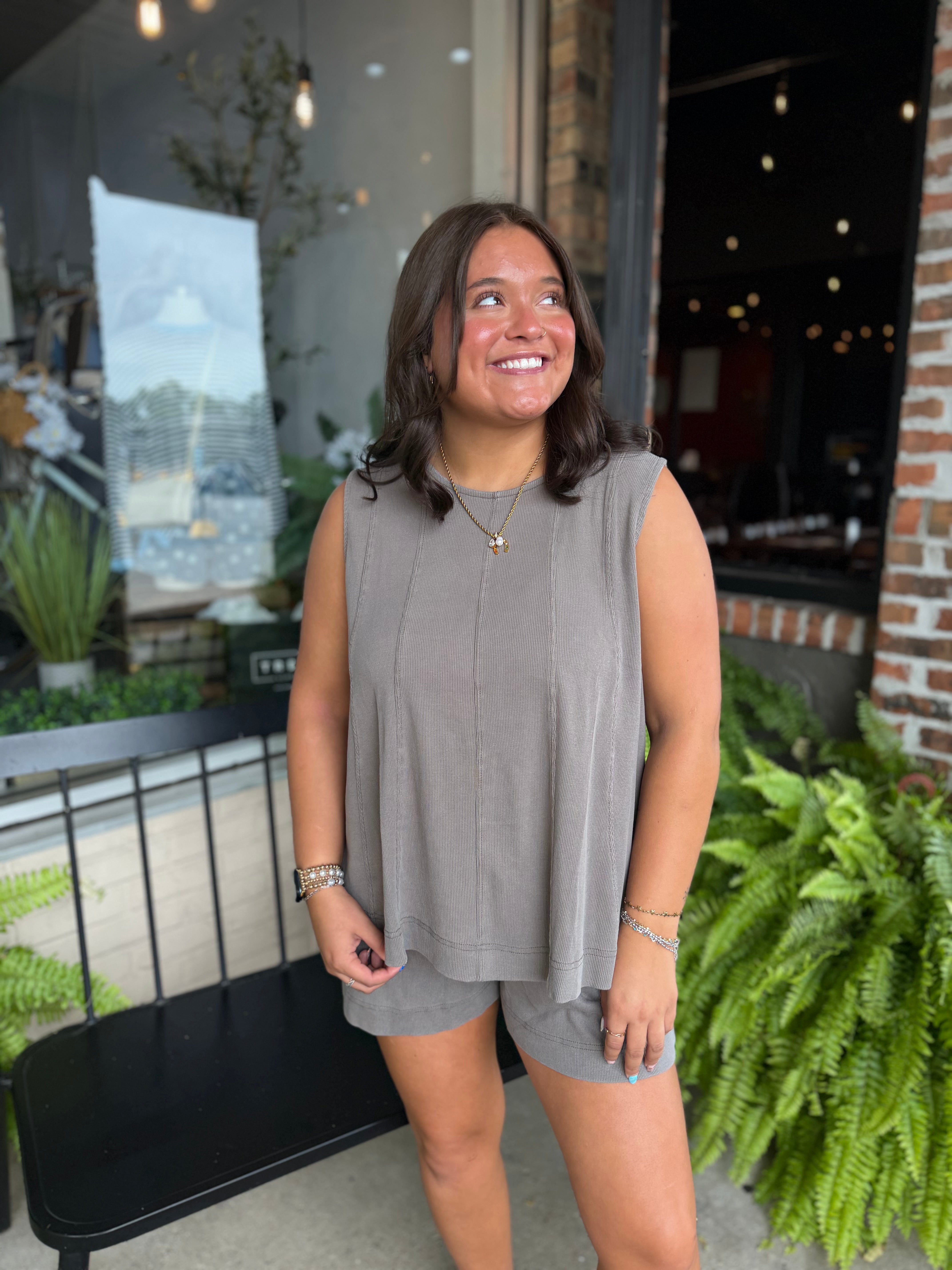 Brown Babydoll Top