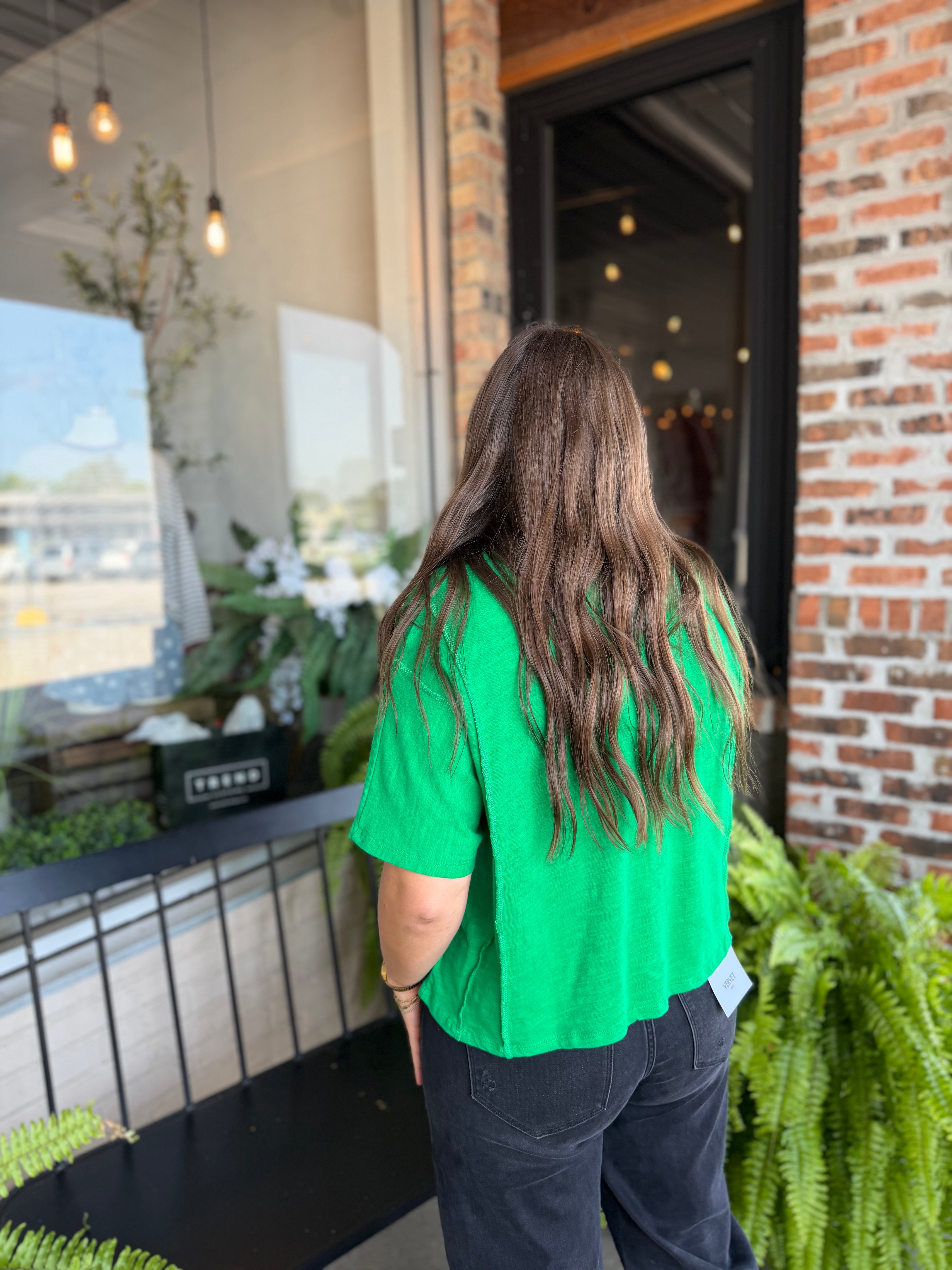 Kelly Green Mineral Wash Top