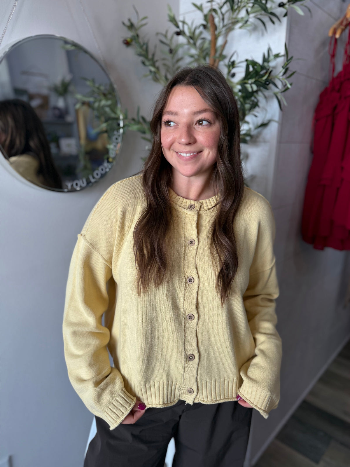 Yellow Raw Edge Cardi
