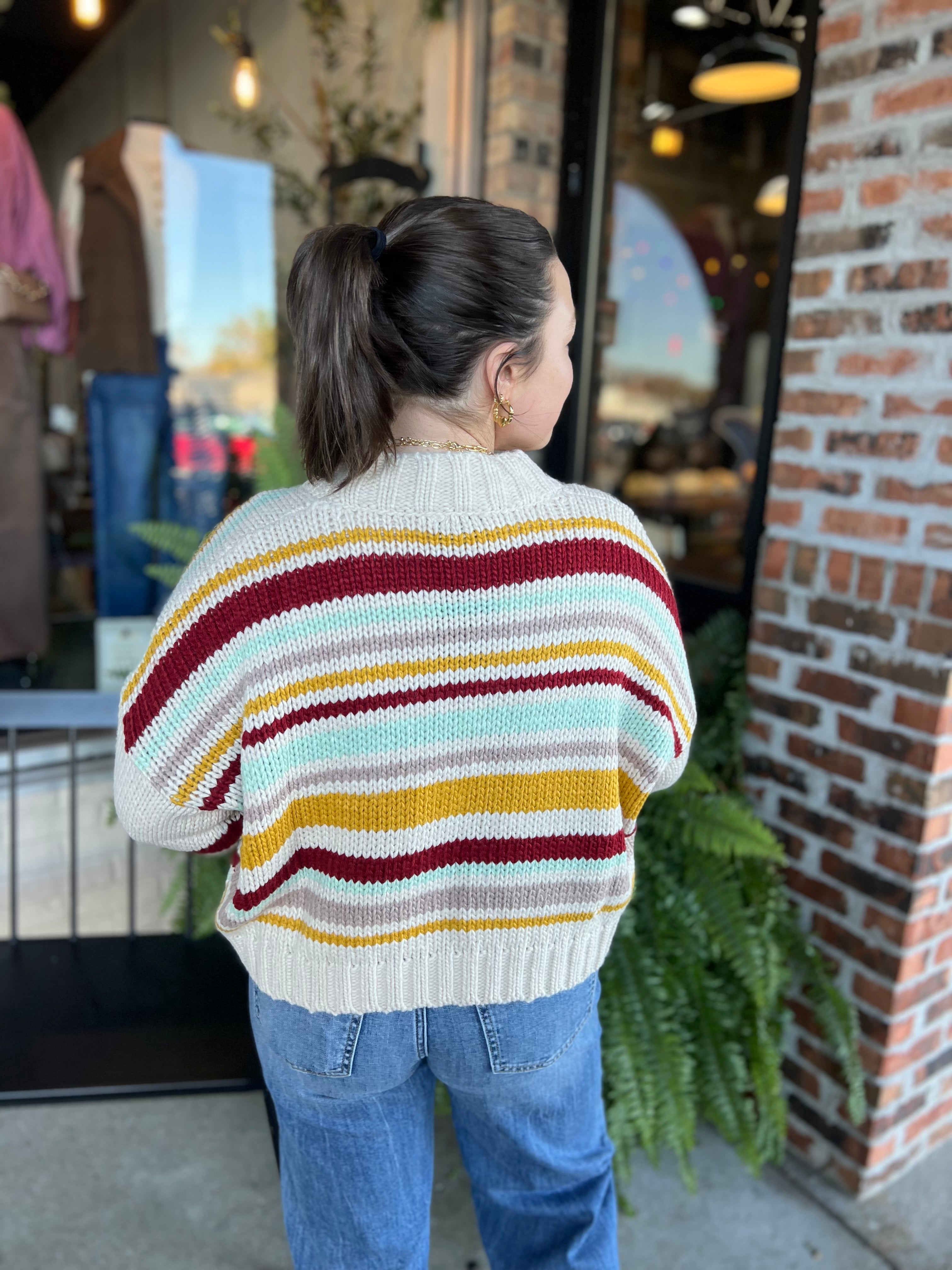 Mustard Stripe Knit Cardi